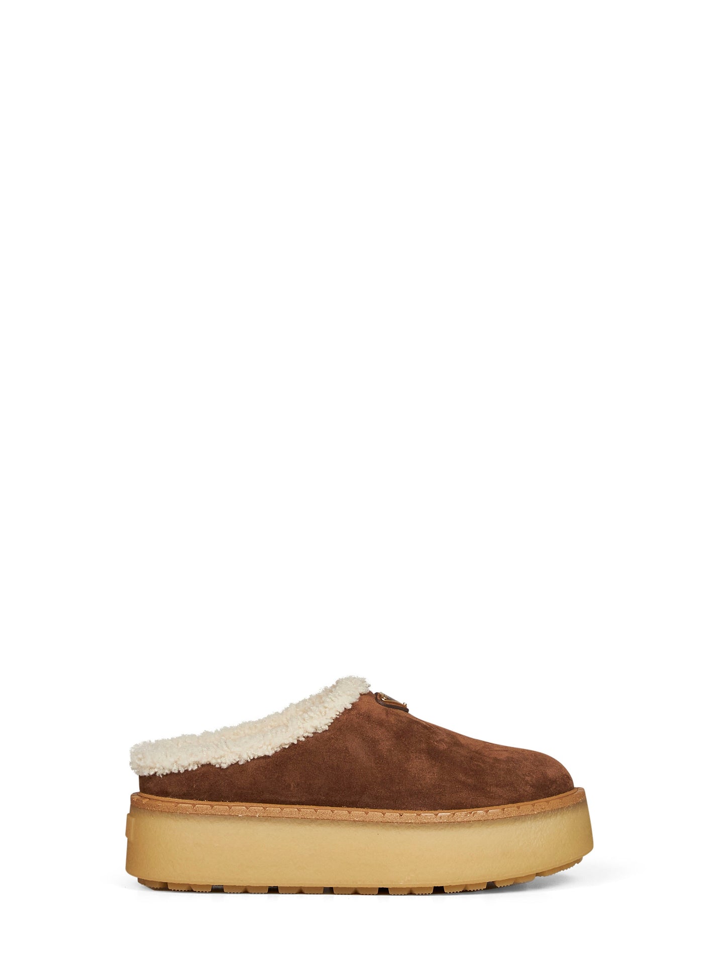 Prada Calzature Women Cocoa Suede Slippers PRADA