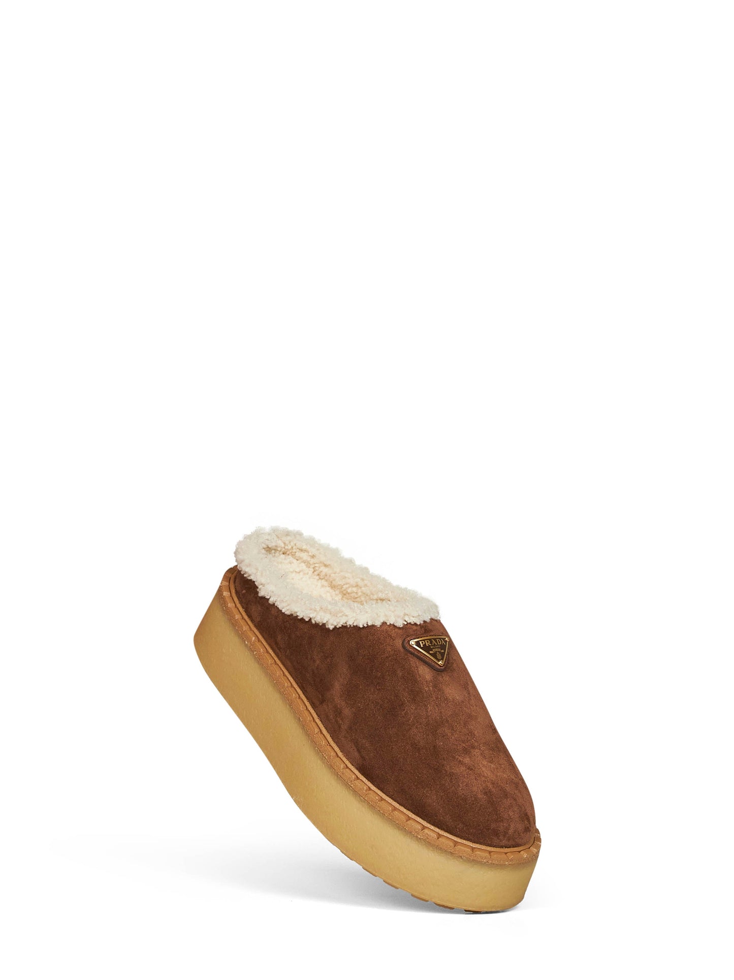 Prada Calzature Women Cocoa Suede Slippers PRADA