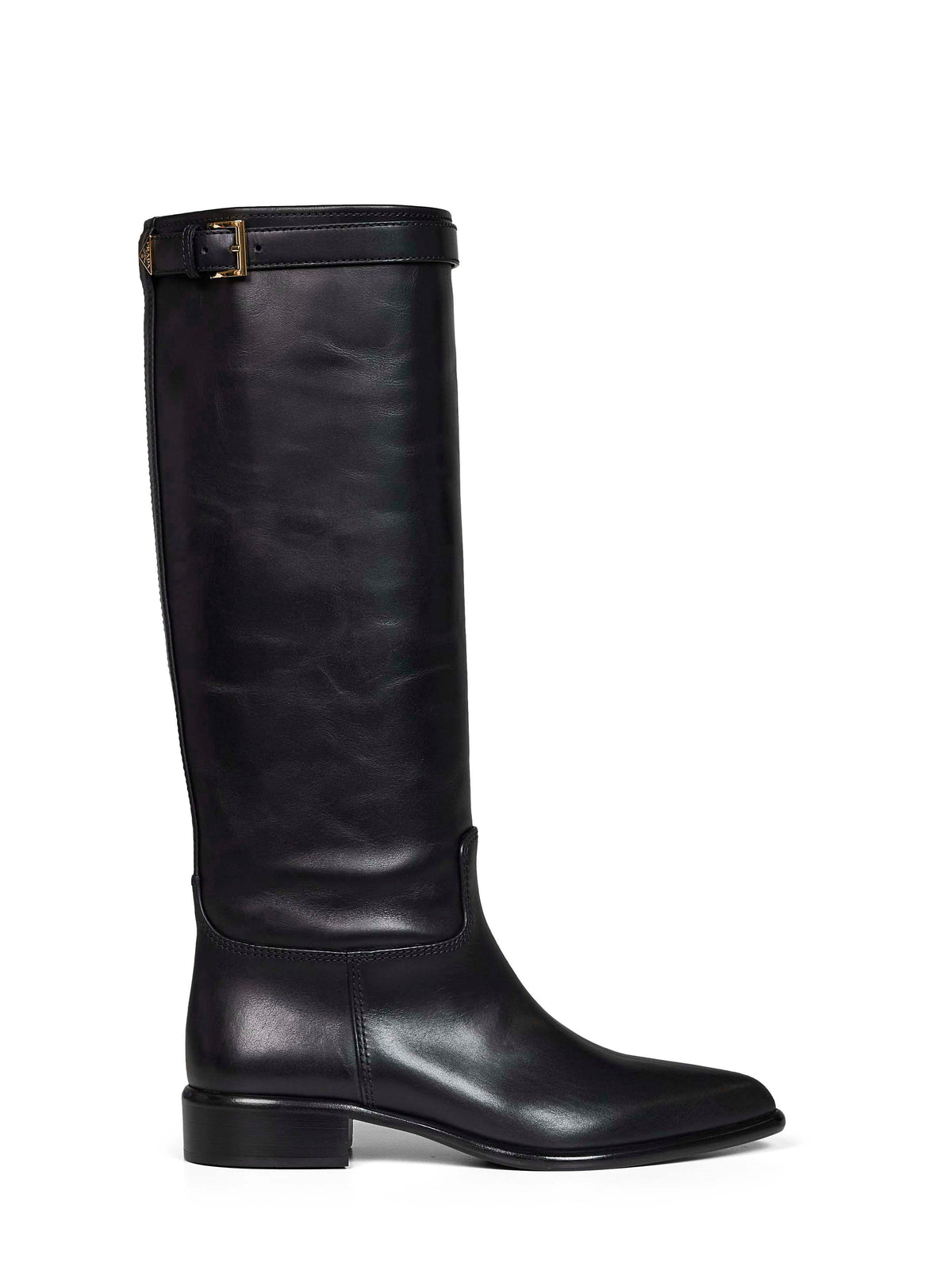Prada Calzature Women Black Leather Knee-High Boots PRADA