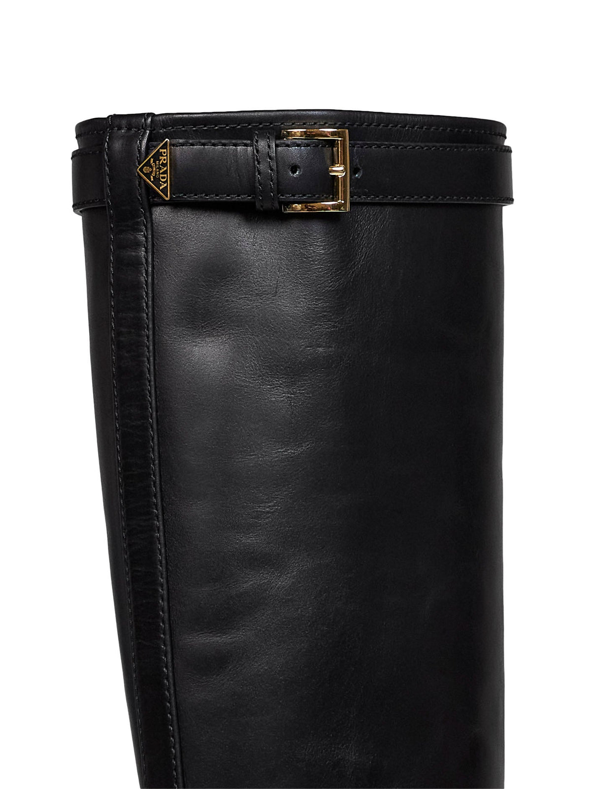 Prada Calzature Women Black Leather Knee-High Boots PRADA