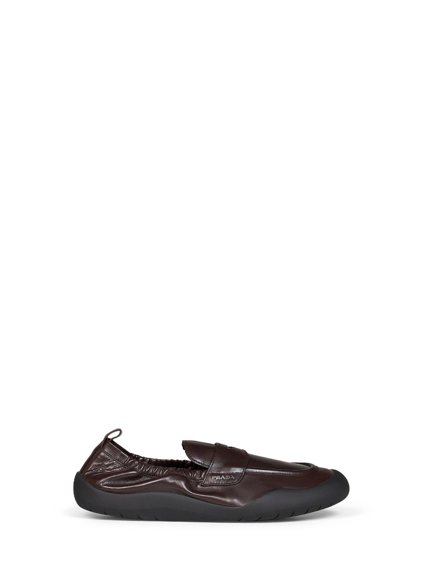 Prada Calzature Men Dark Brown Leather Speedrock Loafers PRADA