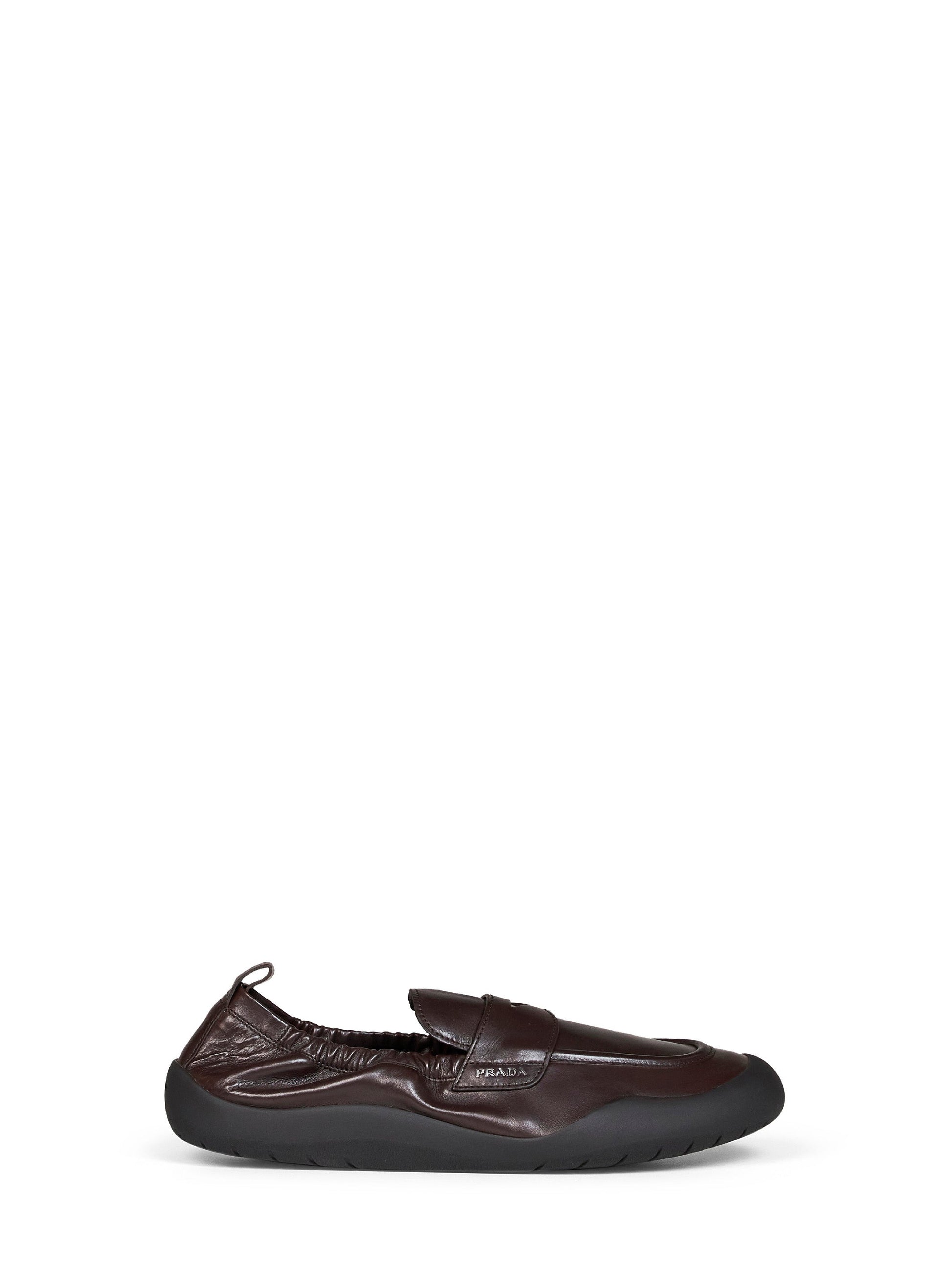 Prada Calzature Men Dark Brown Leather Speedrock Loafers PRADA