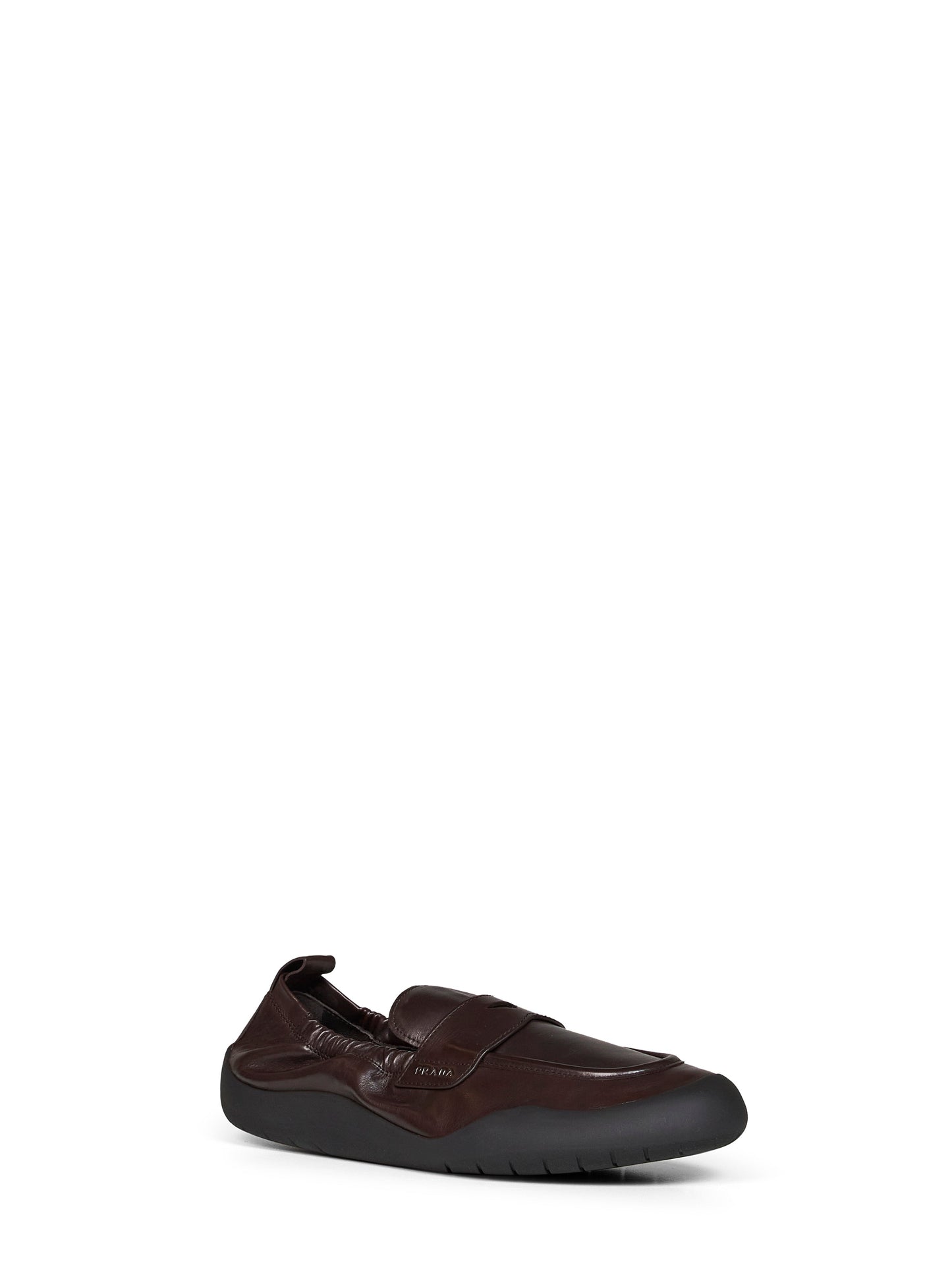 Prada Calzature Men Dark Brown Leather Speedrock Loafers PRADA
