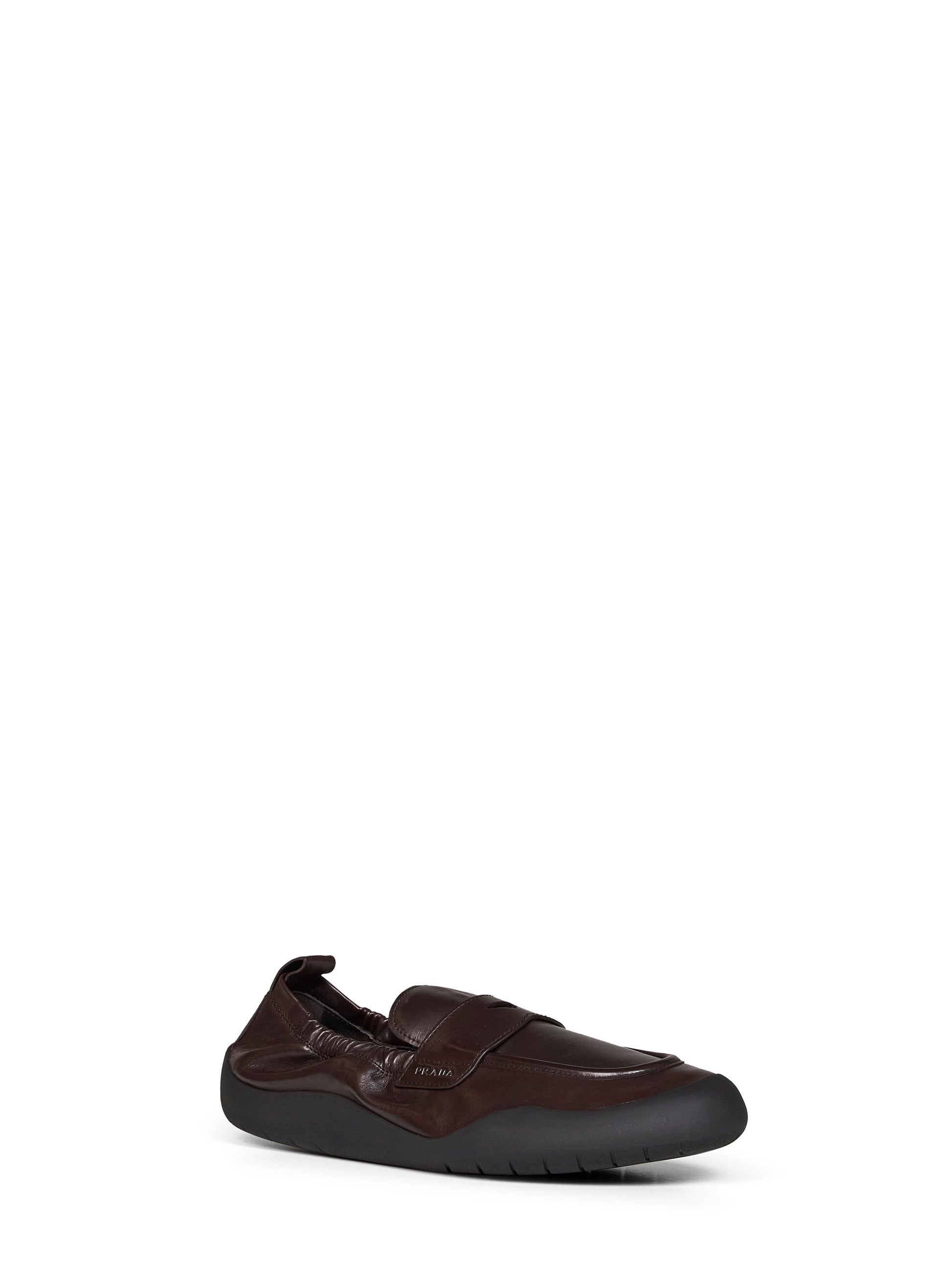 Prada Calzature Men Dark Brown Leather Speedrock Loafers PRADA