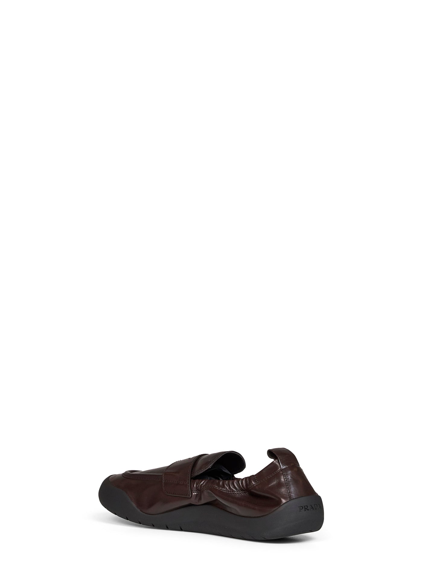 Prada Calzature Men Dark Brown Leather Speedrock Loafers PRADA