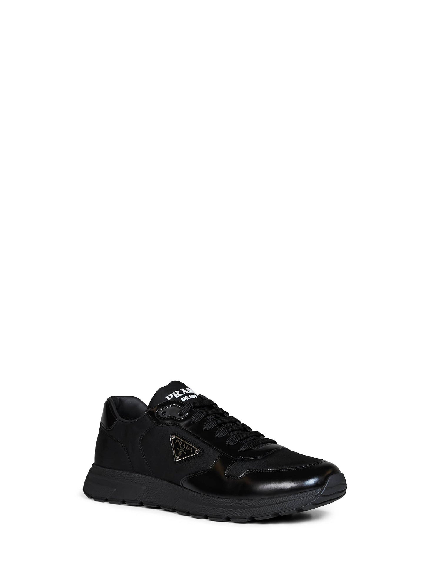 Prada Calzature Men Black Re-Nylon And Brushed Leather Prax 01 Sneakers PRADA