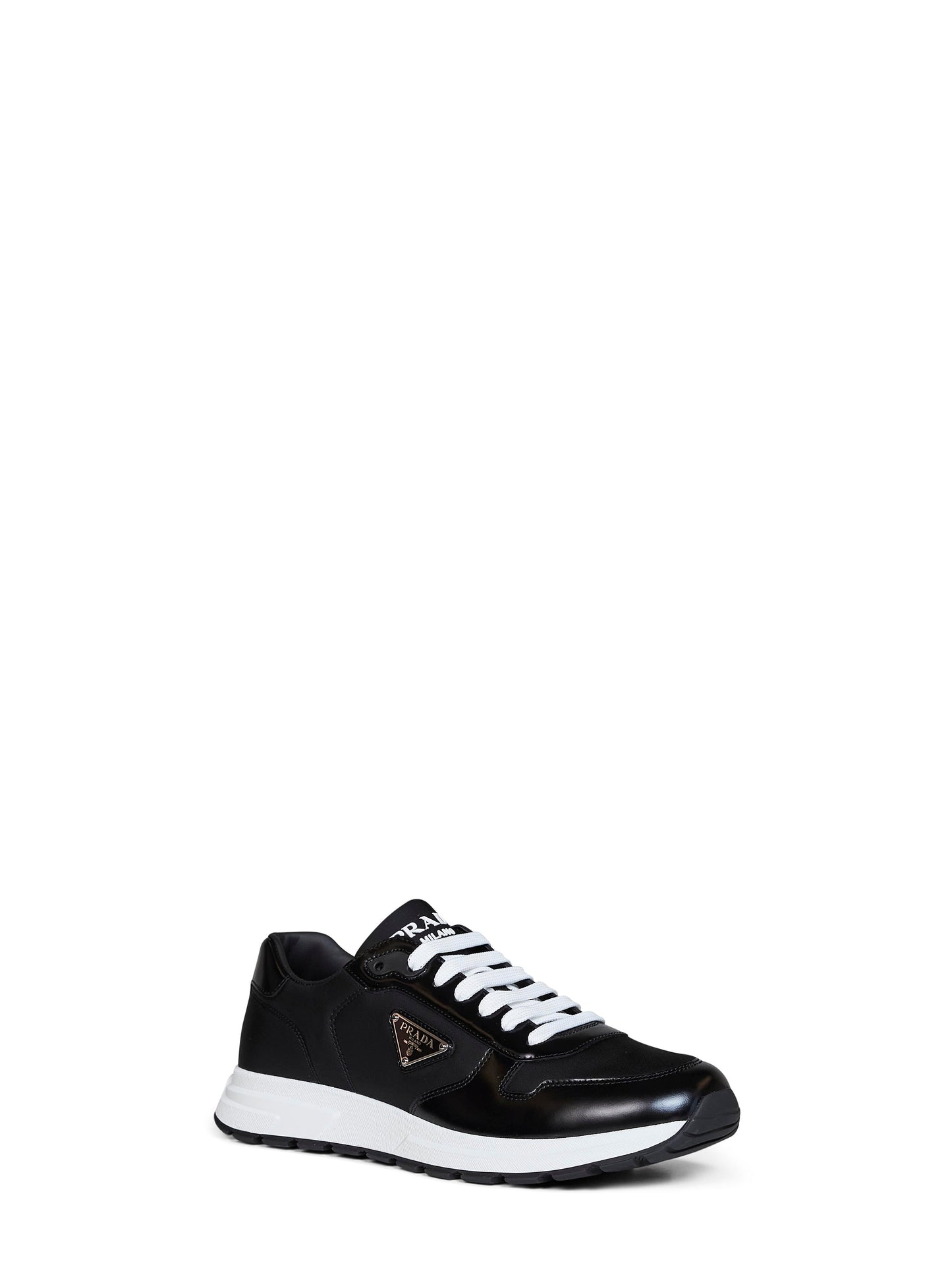 Prada Calzature Men Black Re-Nylon And Brushed Leather Prax 01 Sneakers PRADA