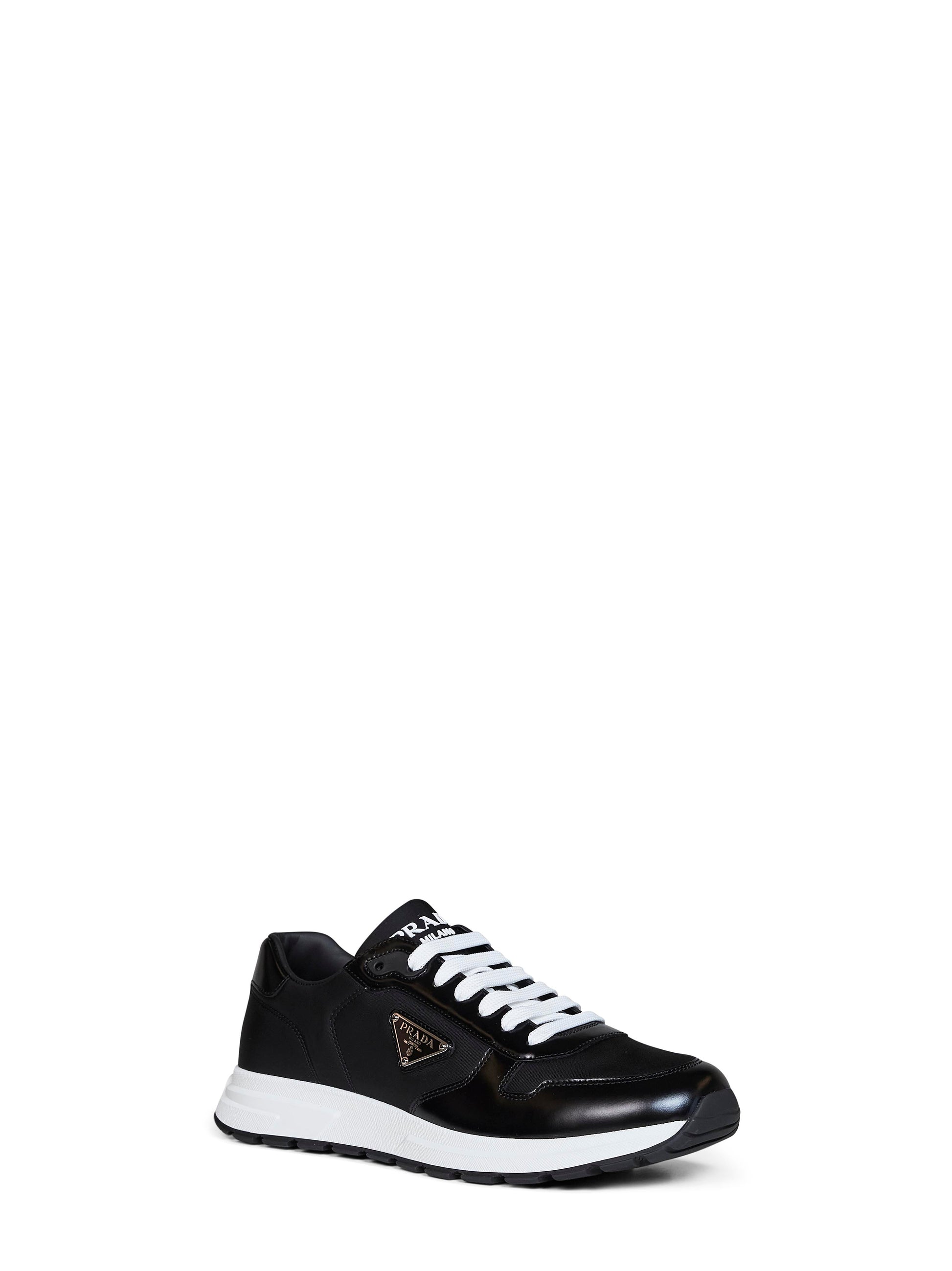 Prada Calzature Men Black Re-Nylon And Brushed Leather Prax 01 Sneakers PRADA