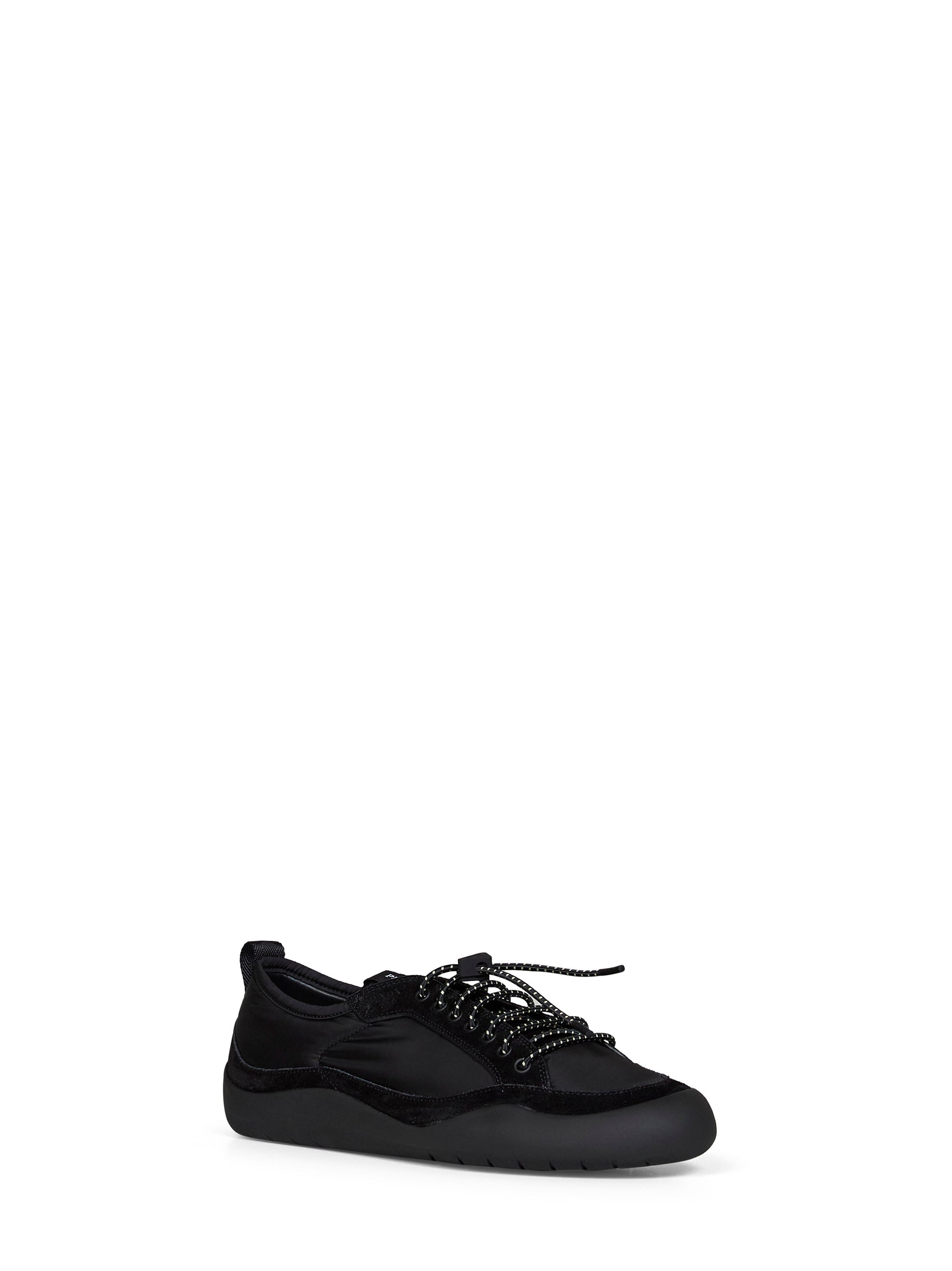 Prada Calzature Men Black Re-Nylon And Suede Speedrock Sneakers PRADA