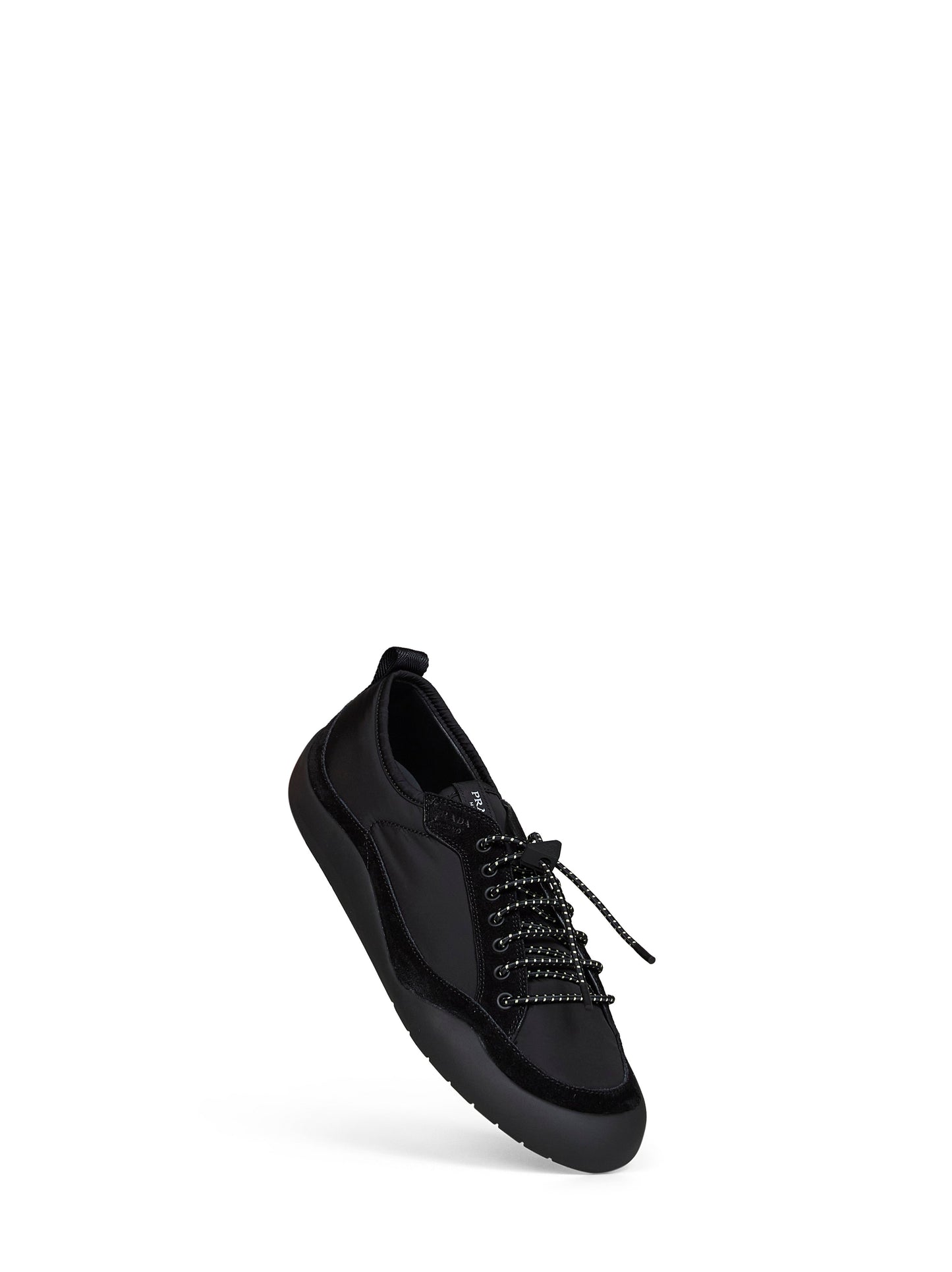 Prada Calzature Men Black Re-Nylon And Suede Speedrock Sneakers PRADA