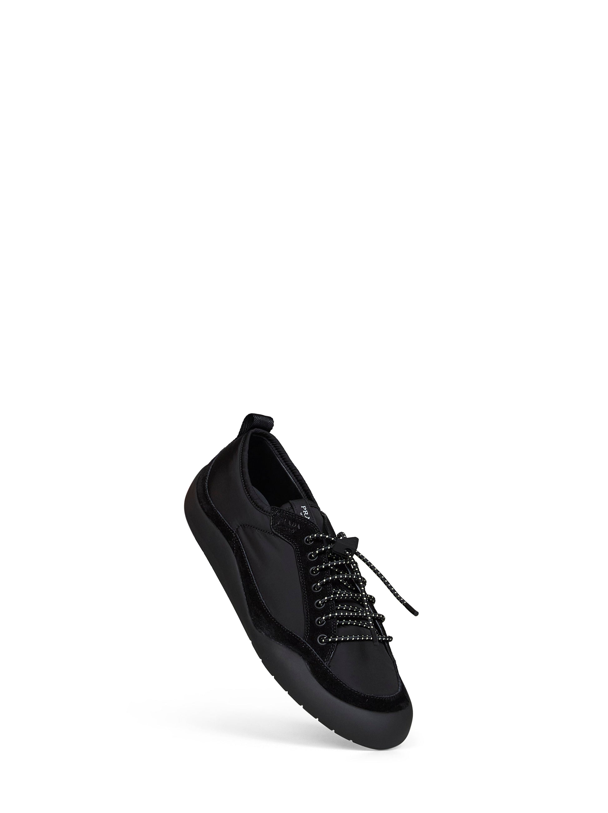 Prada Calzature Men Black Re-Nylon And Suede Speedrock Sneakers PRADA