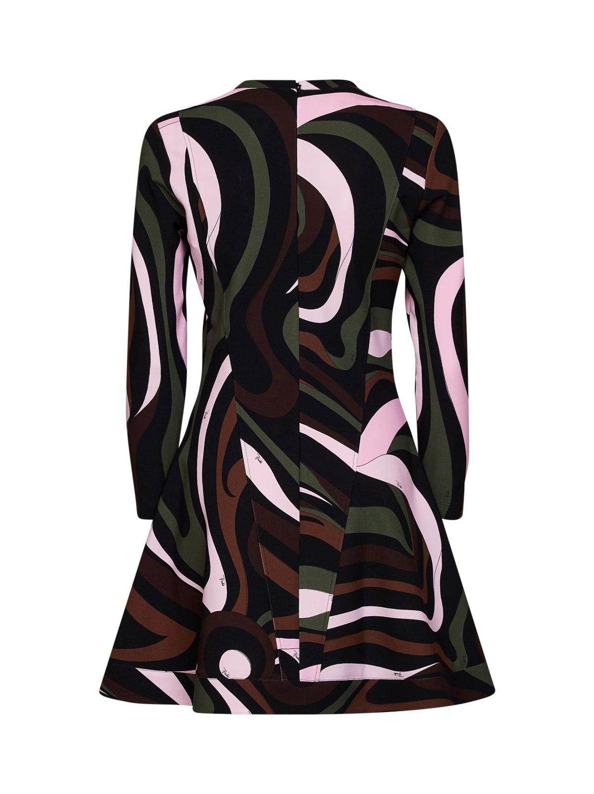 Pucci Women Khaki And Pink Marmo-Print Compact Jersey Mini Dress PUCCI