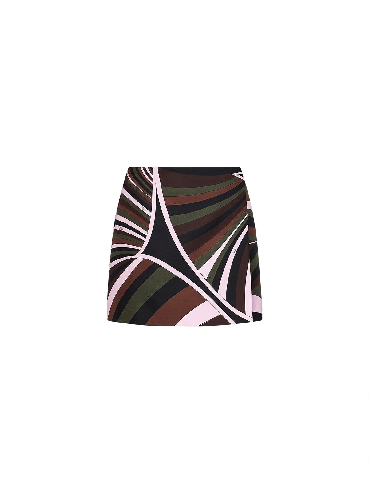 Pucci Women Khaki And Pink Iride-Print Crêpe De Chine Mini Skirt PUCCI