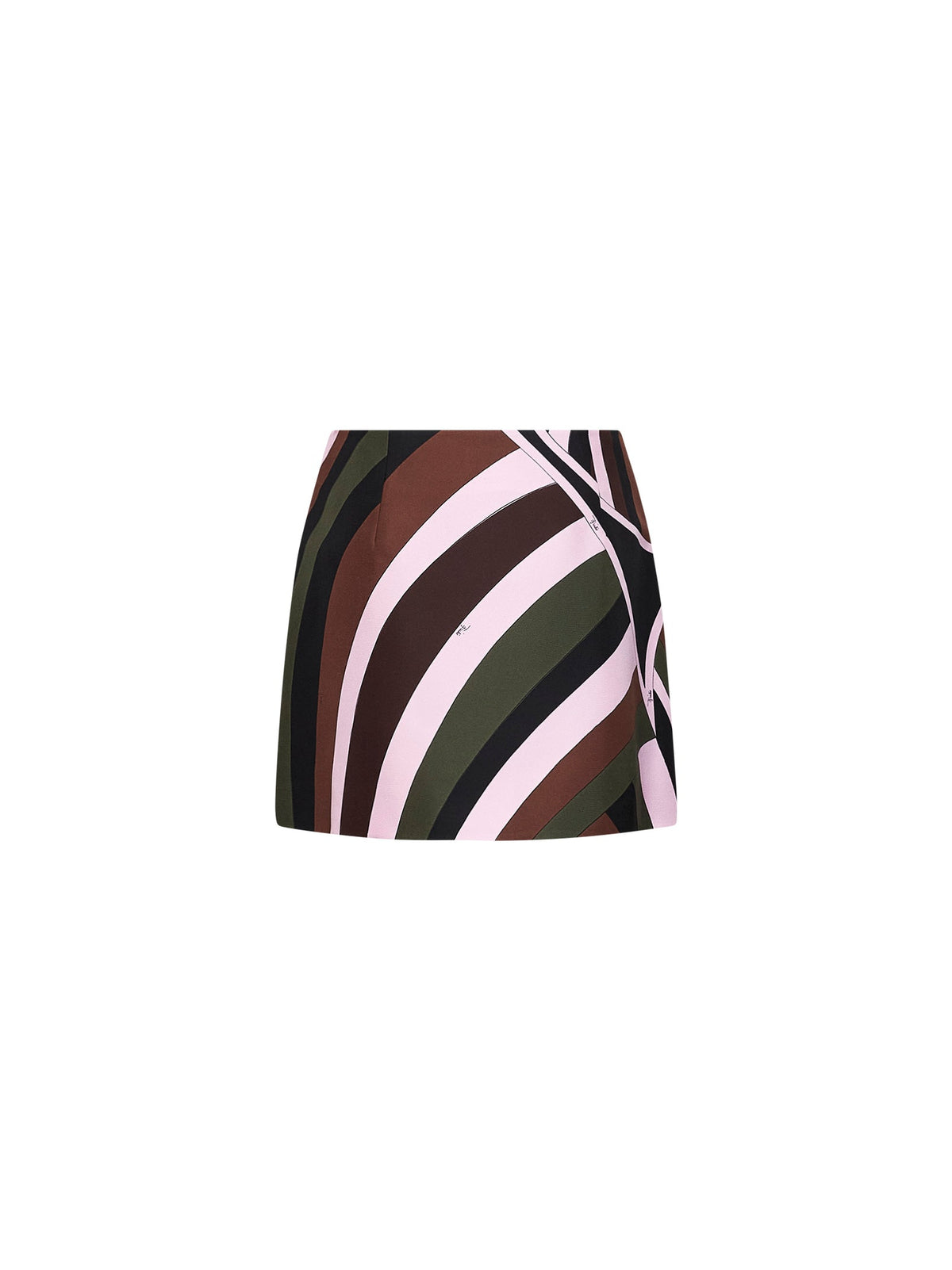 Pucci Women Khaki And Pink Iride-Print Crêpe De Chine Mini Skirt PUCCI