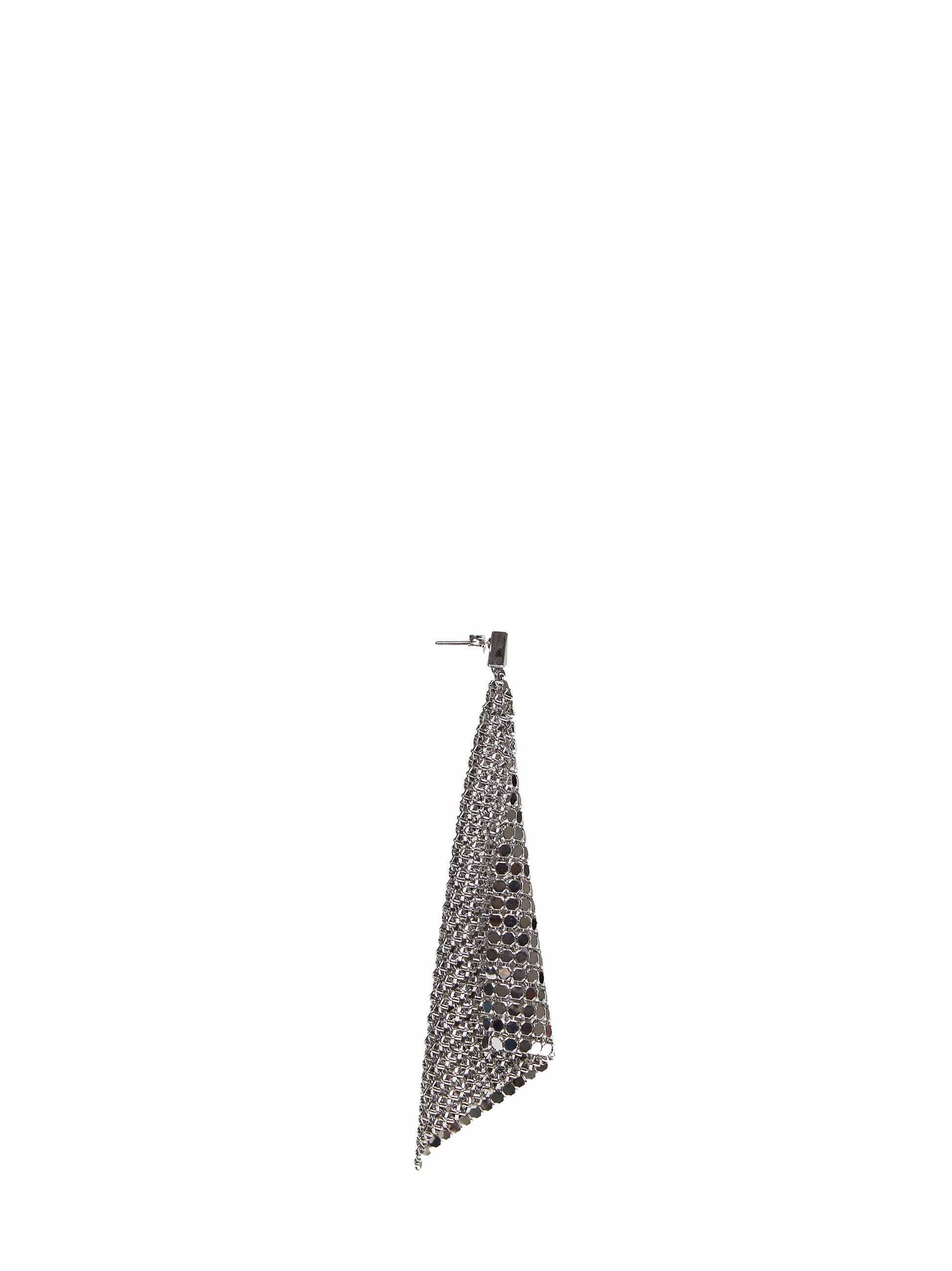 Rabanne Women Silver Chain Mail Pixel Flow Earrings PACO RABANNE
