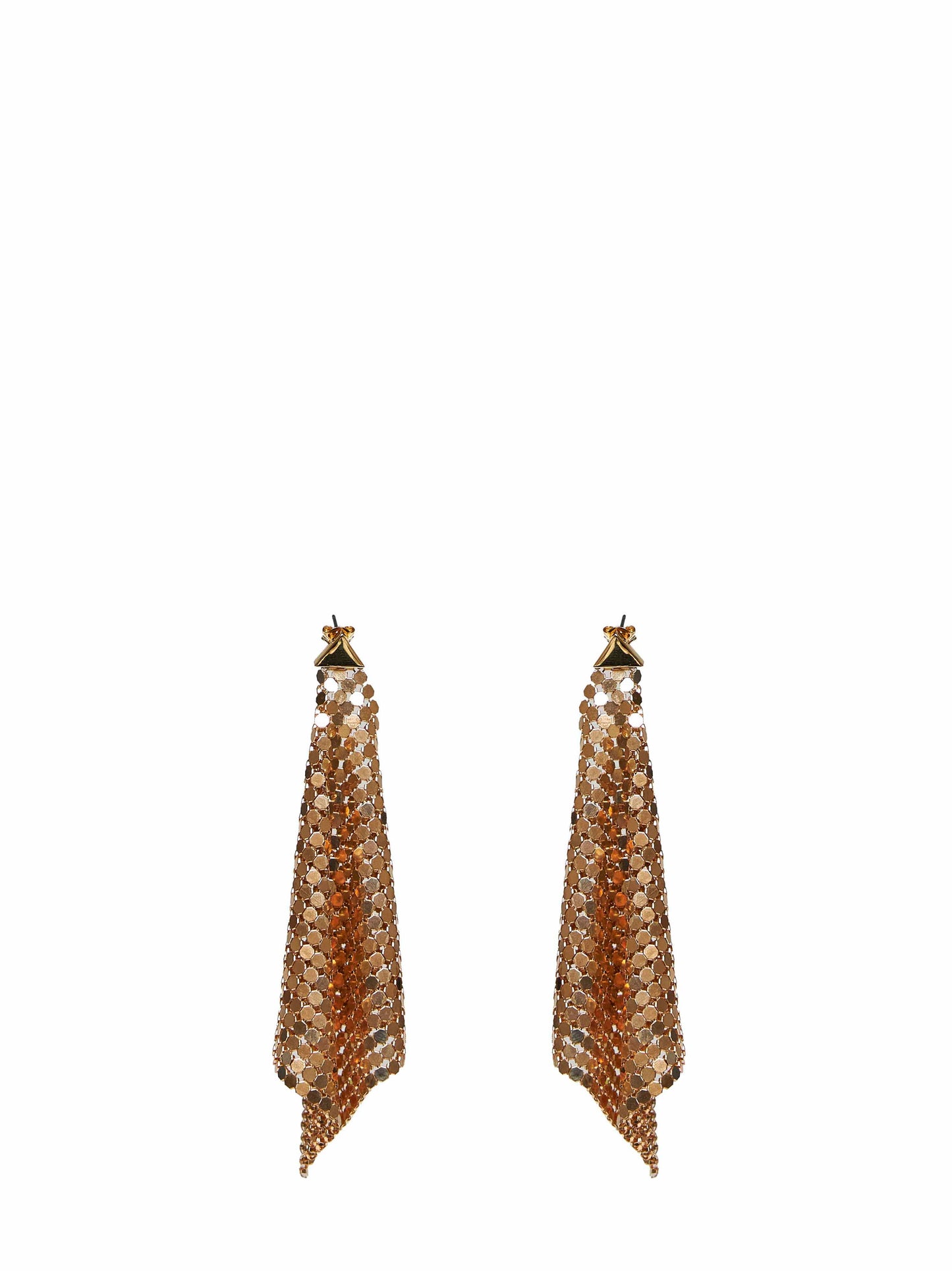 Rabanne Women Gold Chain Mail Pixel Flow Earrings PACO RABANNE