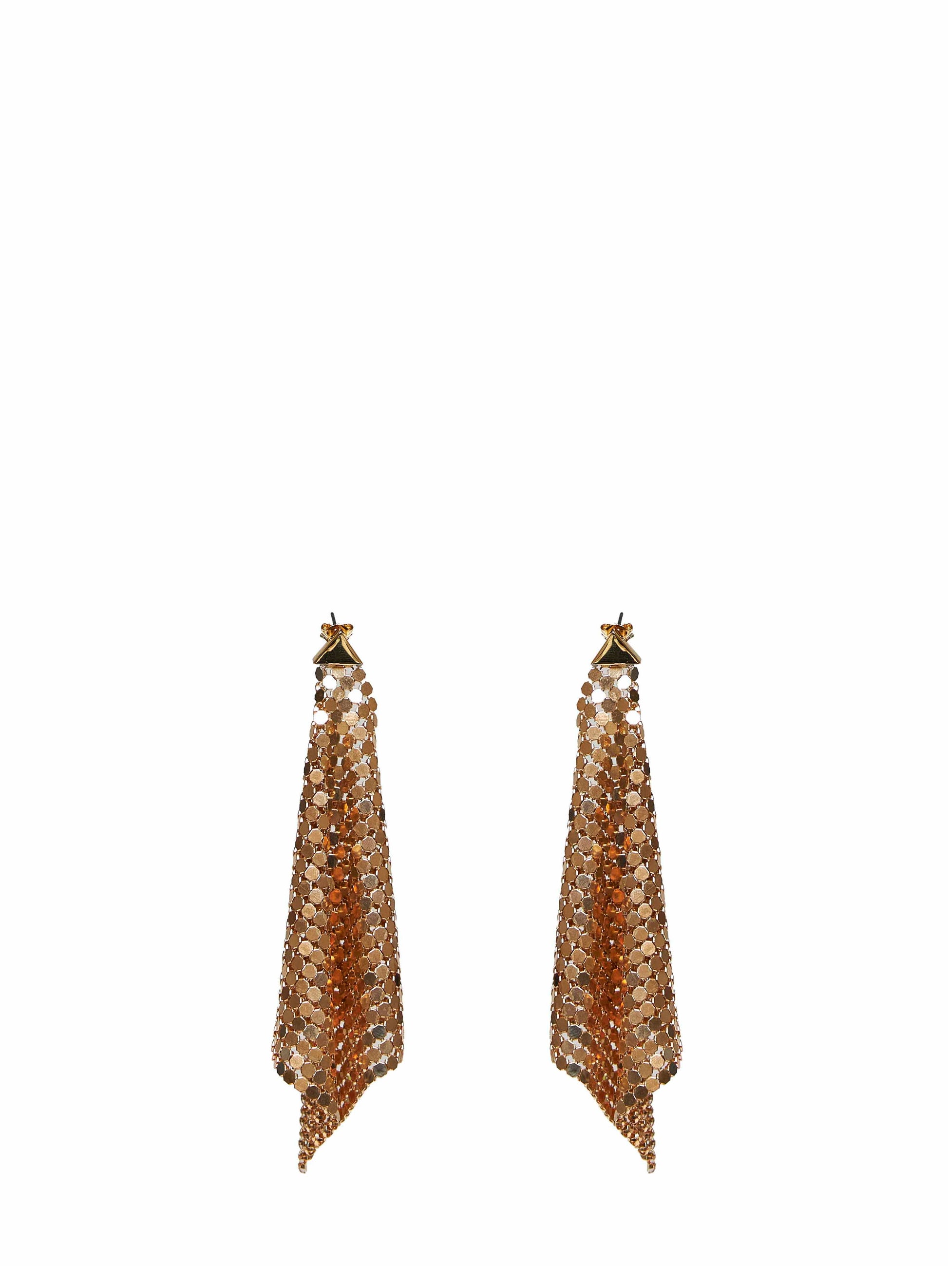 Rabanne Women Gold Chain Mail Pixel Flow Earrings PACO RABANNE