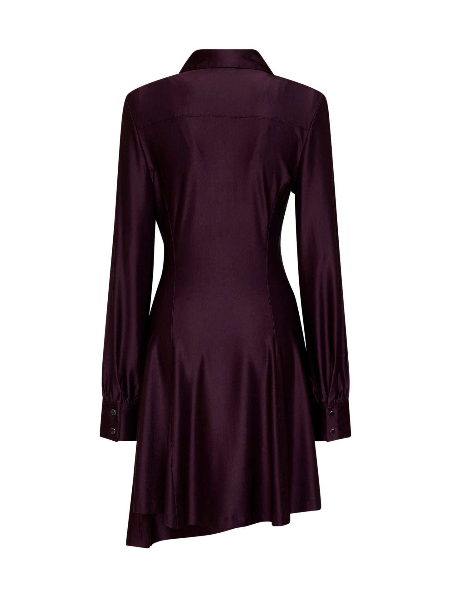Rabanne Women Magenta Purple Jersey Asymmetric Gathered Mini Dress PACO RABANNE