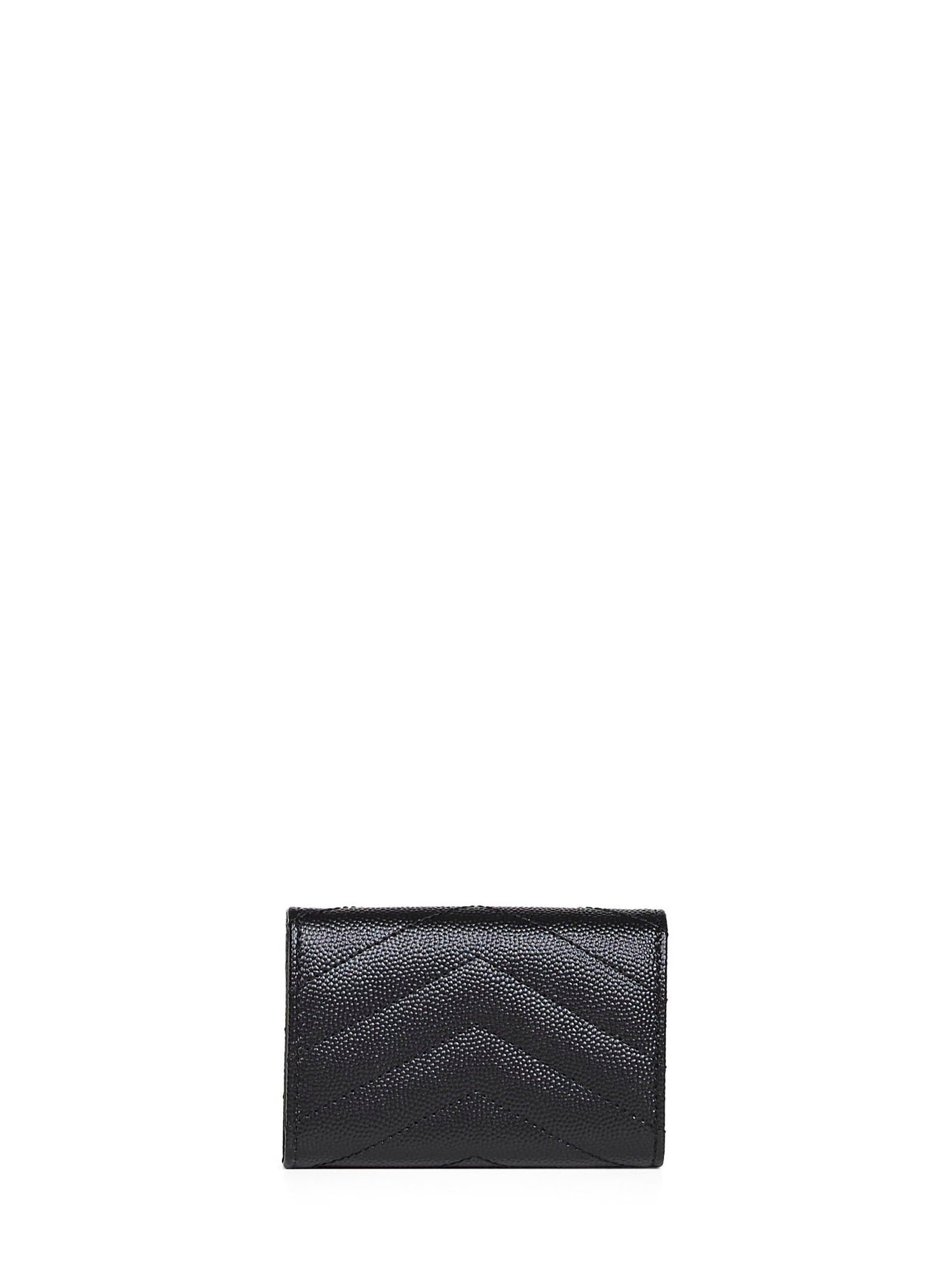 Saint Laurent Women Black Cassandre Origami Tiny Wallet SAINT LAURENT