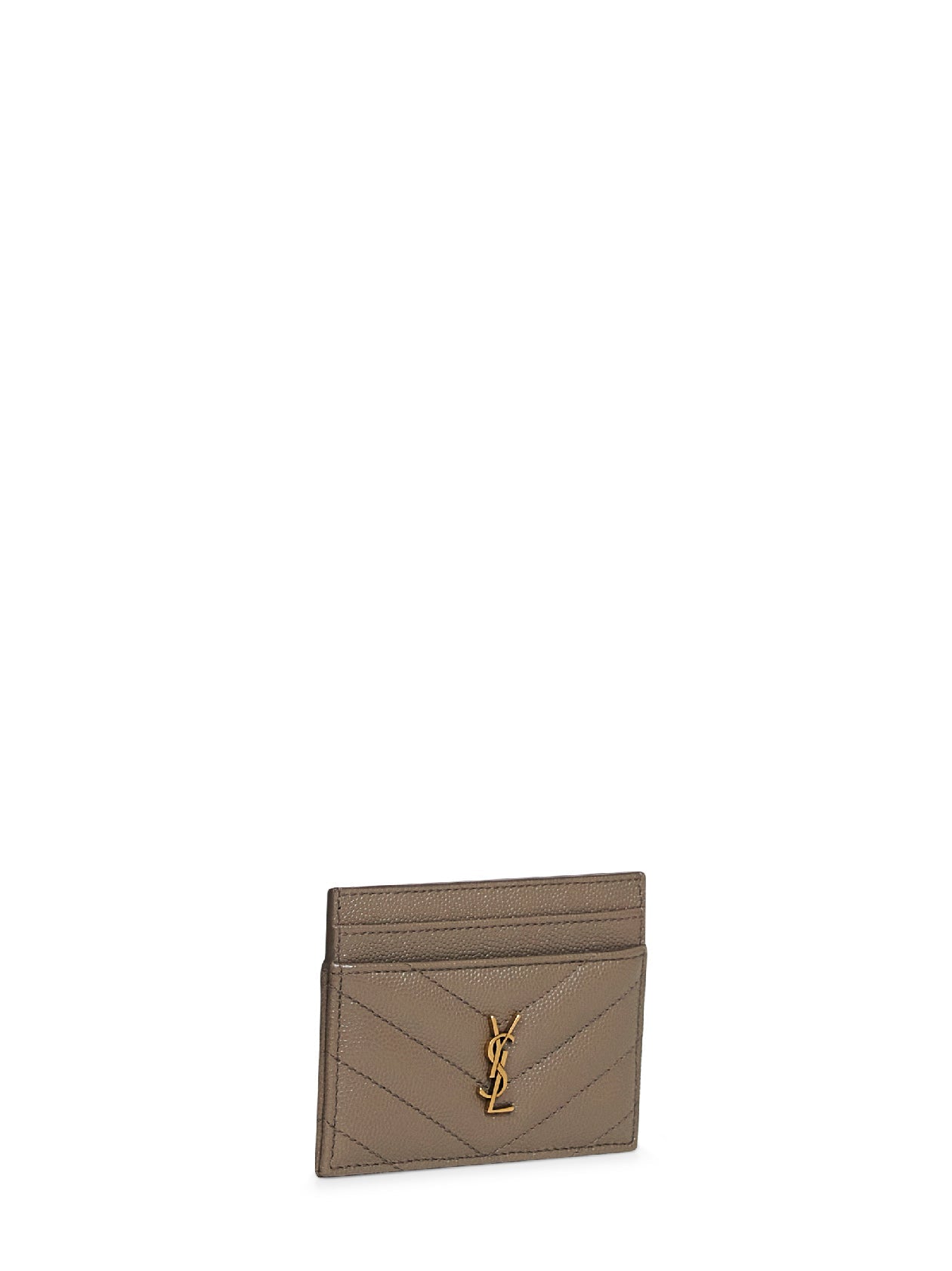 Saint Laurent Women Light Taupe Cassandre Card Holder SAINT LAURENT