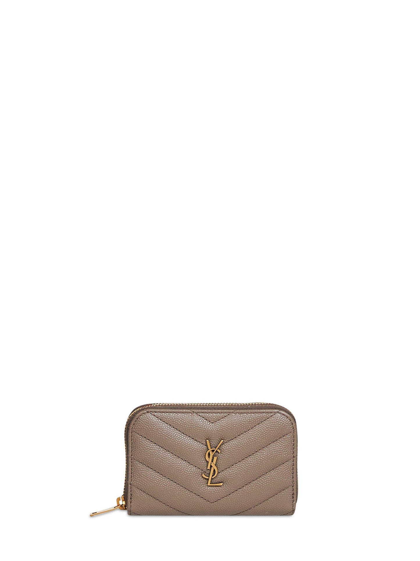 Saint Laurent Women Light Taupe Cassandre Zipped Change Purse SAINT LAURENT