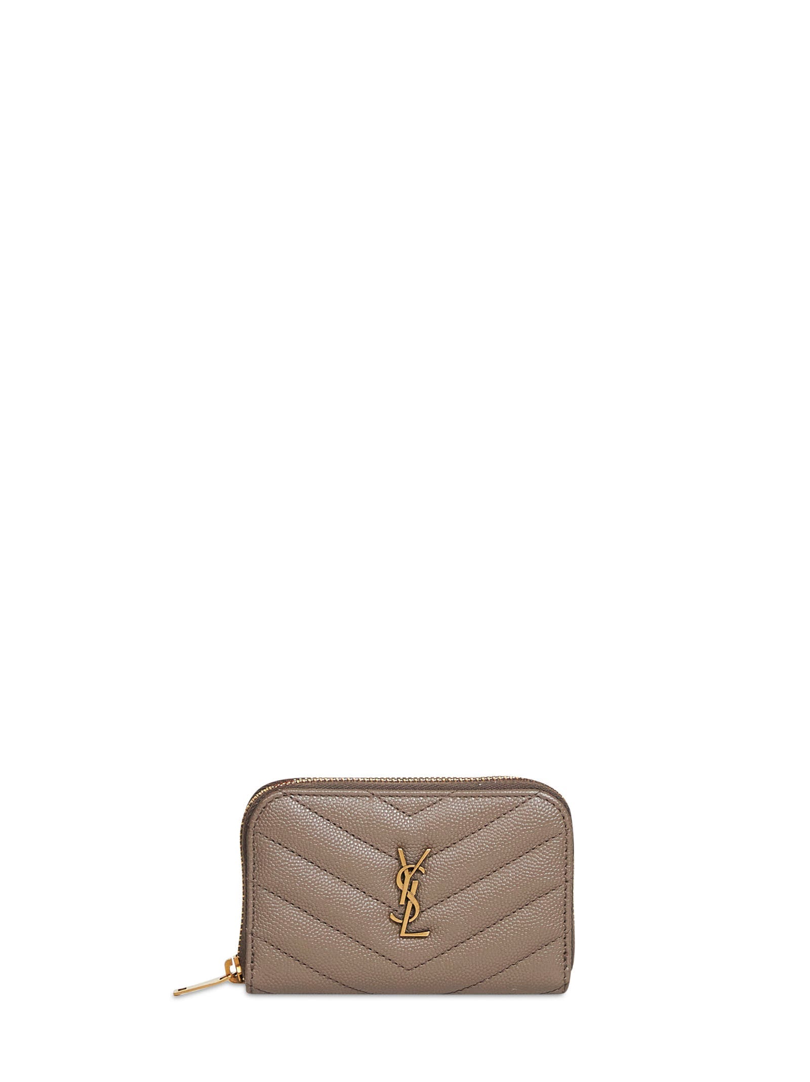 Saint Laurent Women Light Taupe Cassandre Zipped Change Purse SAINT LAURENT