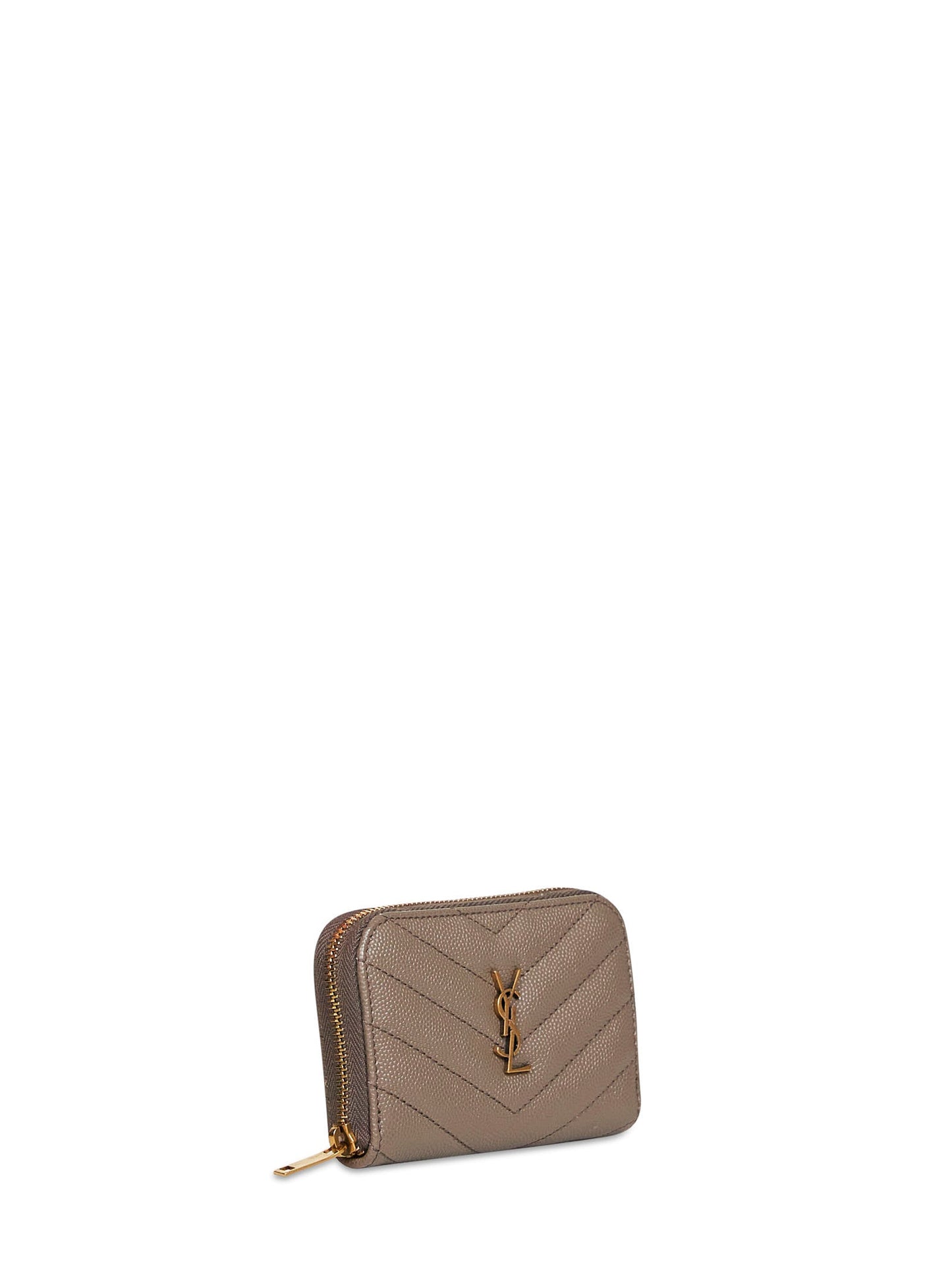 Saint Laurent Women Light Taupe Cassandre Zipped Change Purse SAINT LAURENT