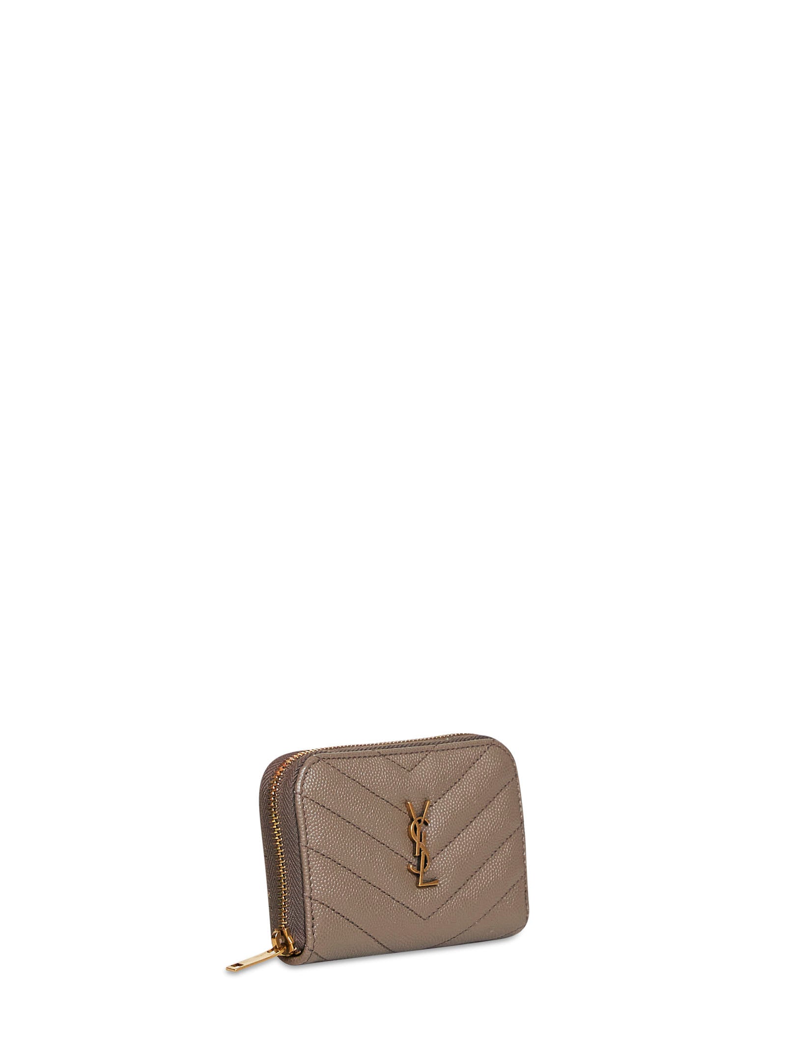 Saint Laurent Women Light Taupe Cassandre Zipped Change Purse SAINT LAURENT