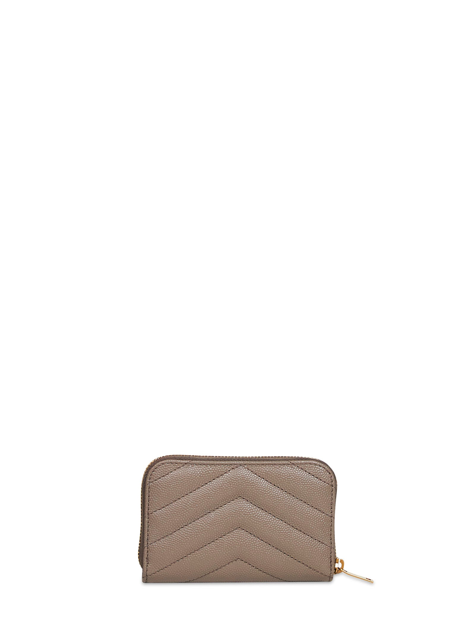 Saint Laurent Women Light Taupe Cassandre Zipped Change Purse SAINT LAURENT