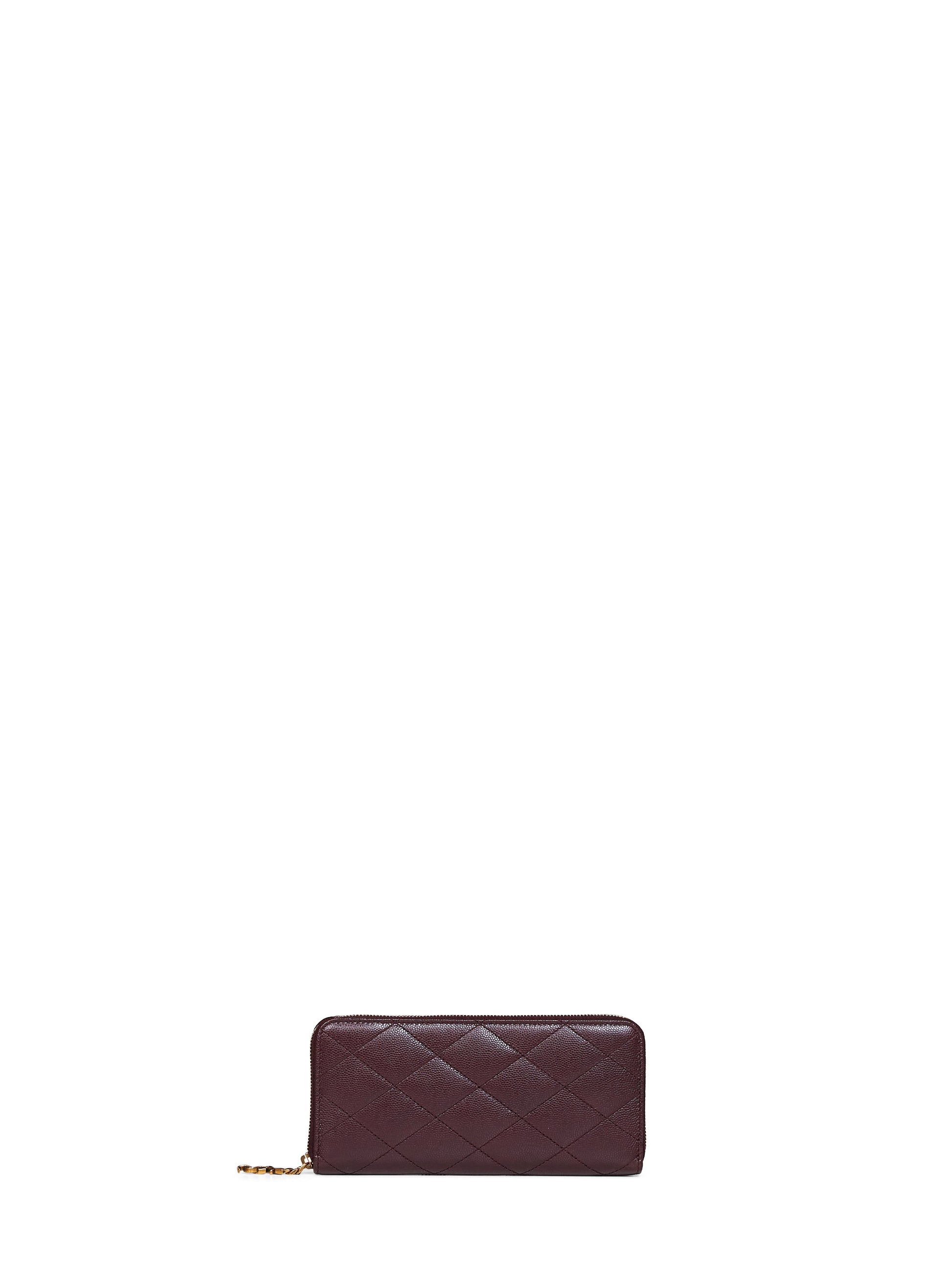 Saint Laurent Women Cabernet Red Cassandre Bijou Zip Around Wallet SAINT LAURENT