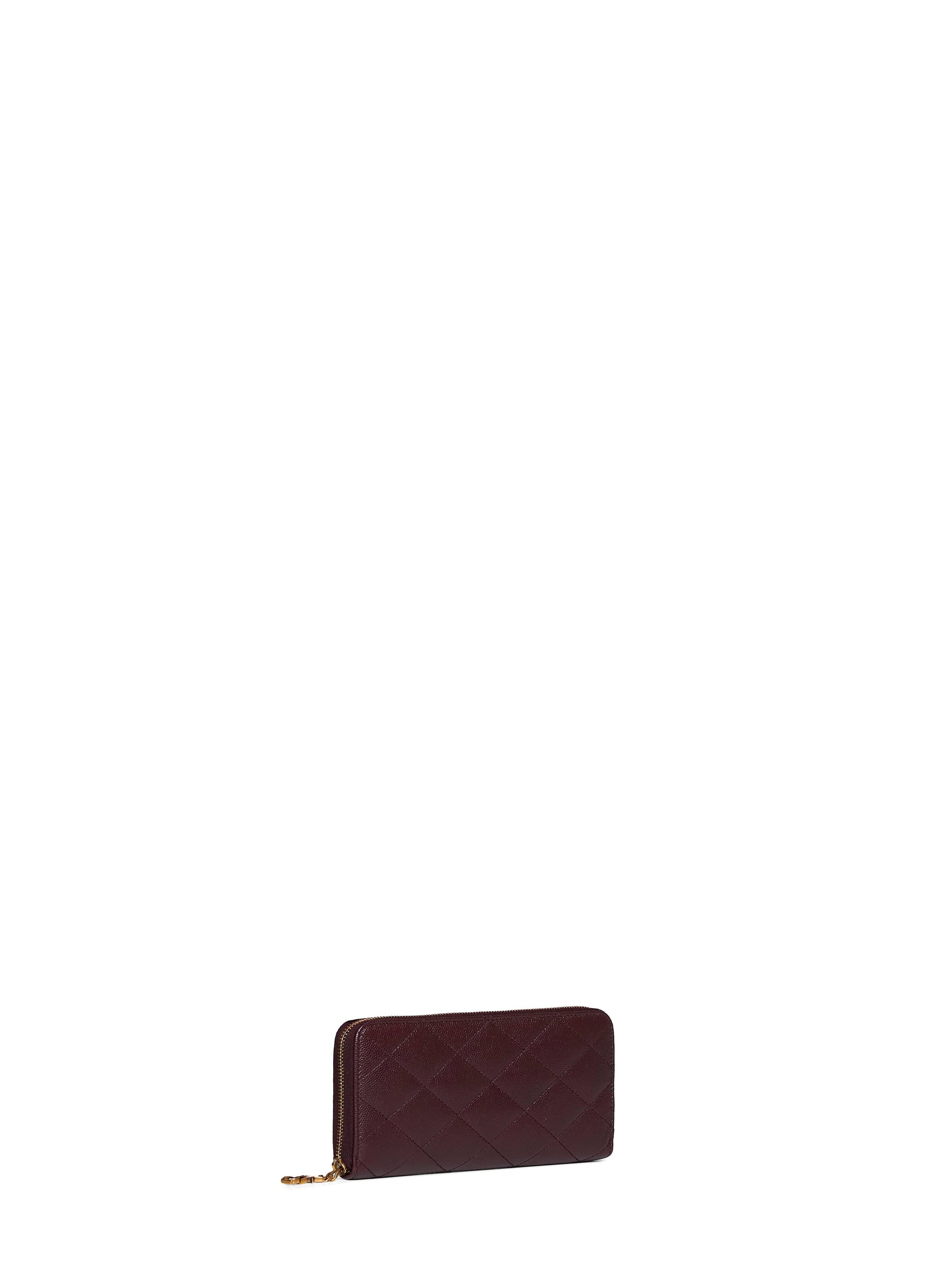Saint Laurent Women Cabernet Red Cassandre Bijou Zip Around Wallet SAINT LAURENT