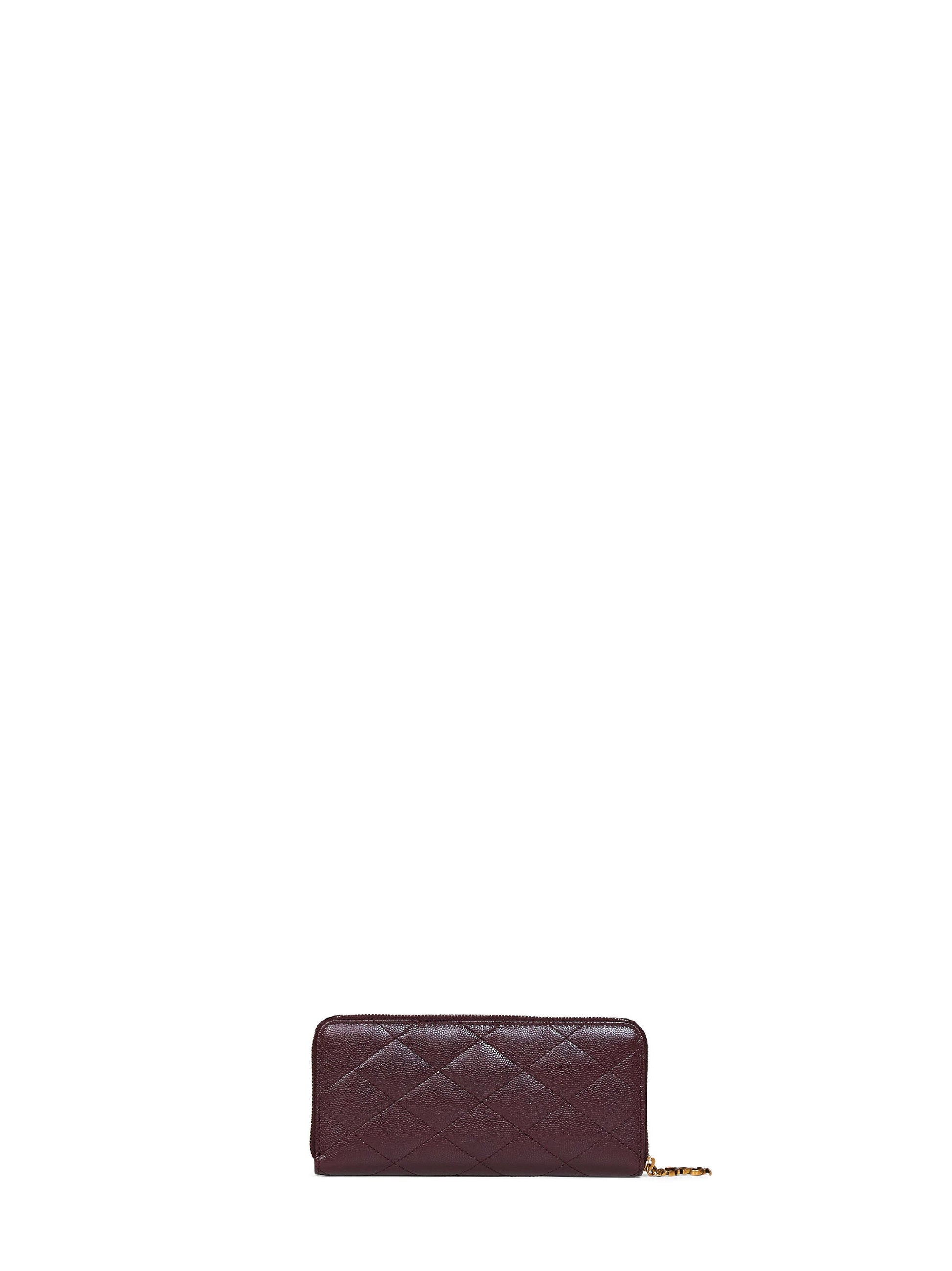 Saint Laurent Women Cabernet Red Cassandre Bijou Zip Around Wallet SAINT LAURENT