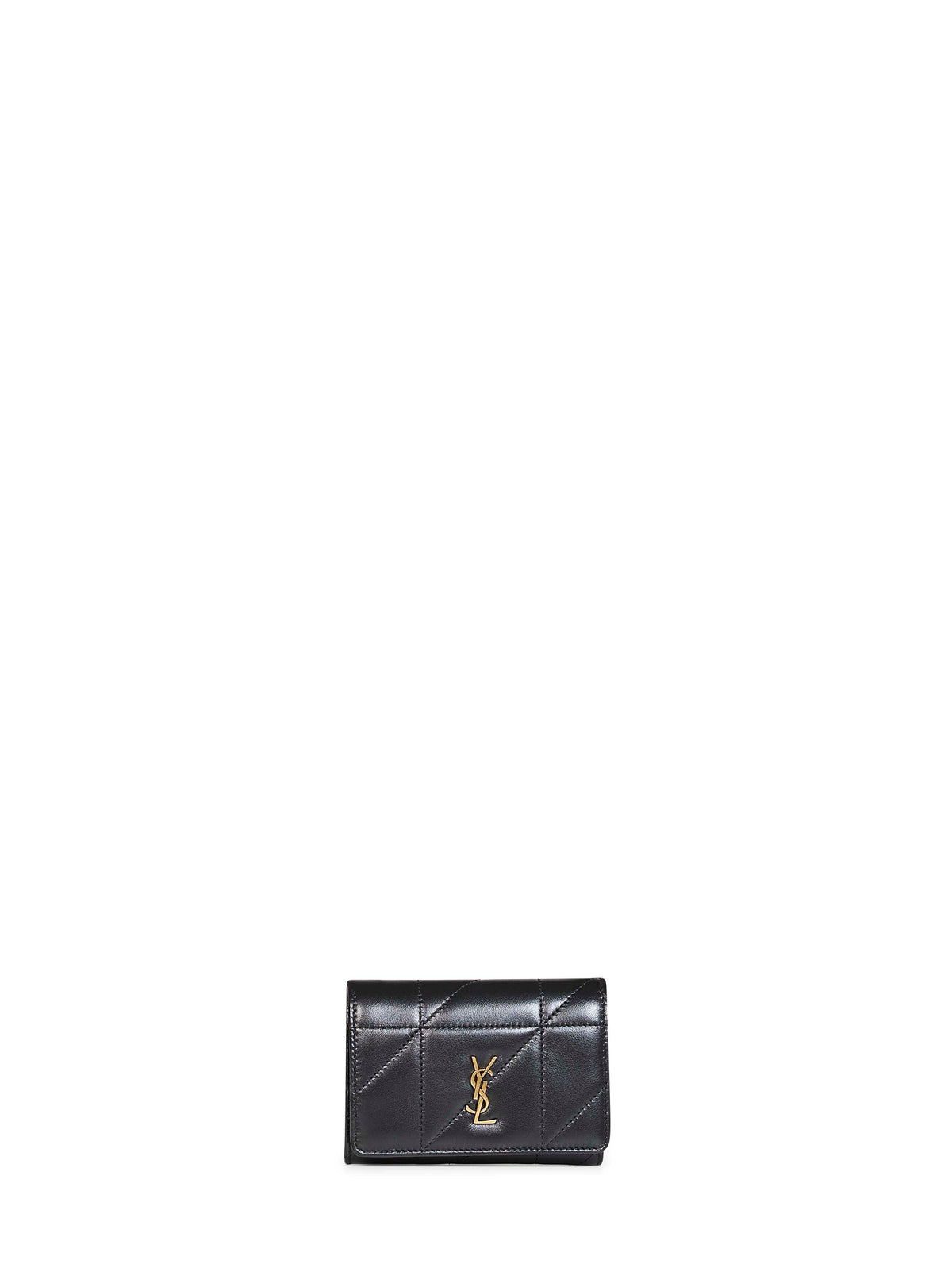 Saint Laurent Women Black Jamie Slim Tri-Fold Wallet In Lambskin<Br/> SAINT LAURENT