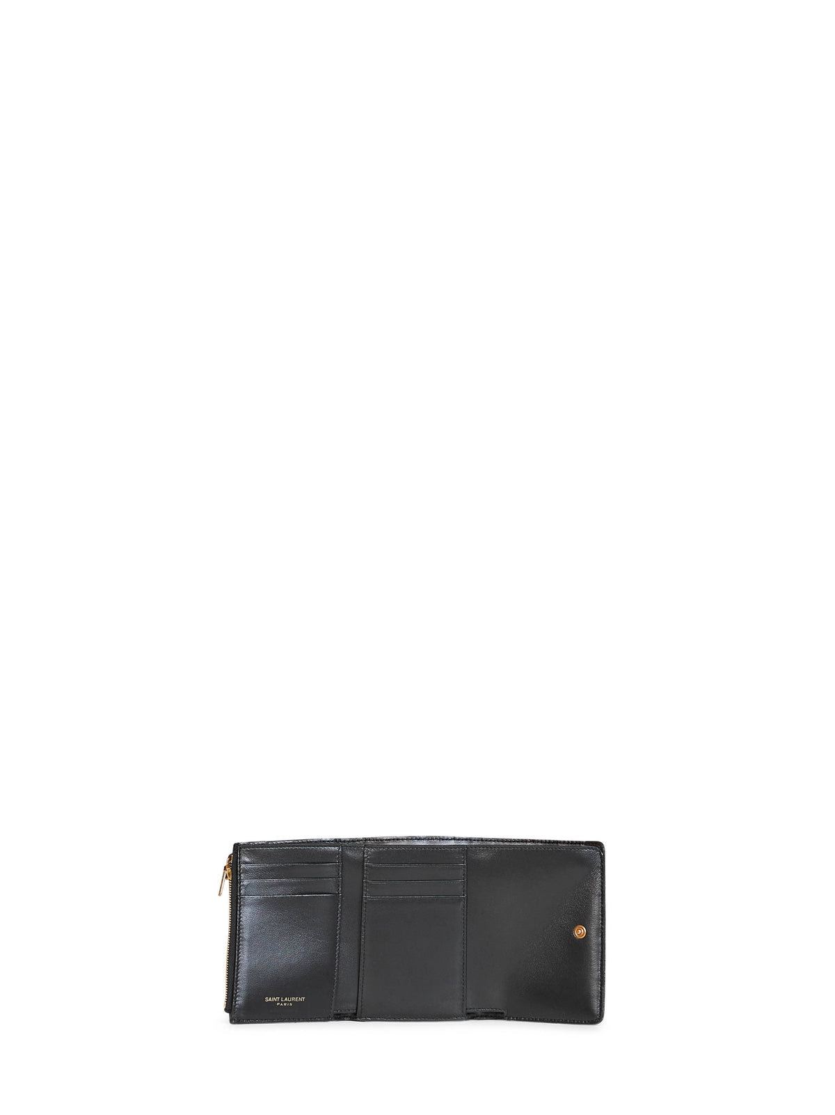 Saint Laurent Women Black Jamie Slim Tri-Fold Wallet In Lambskin<Br/> SAINT LAURENT