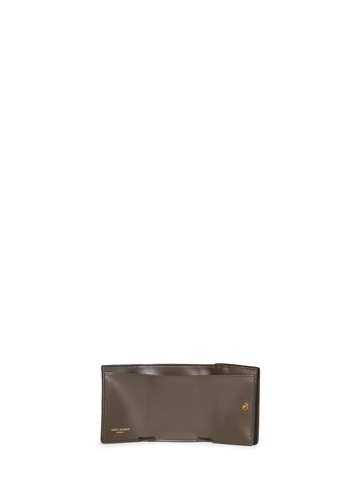 Saint Laurent Women Green Niki Slim Tri-Fold Calf Leather Wallet <Br/> SAINT LAURENT