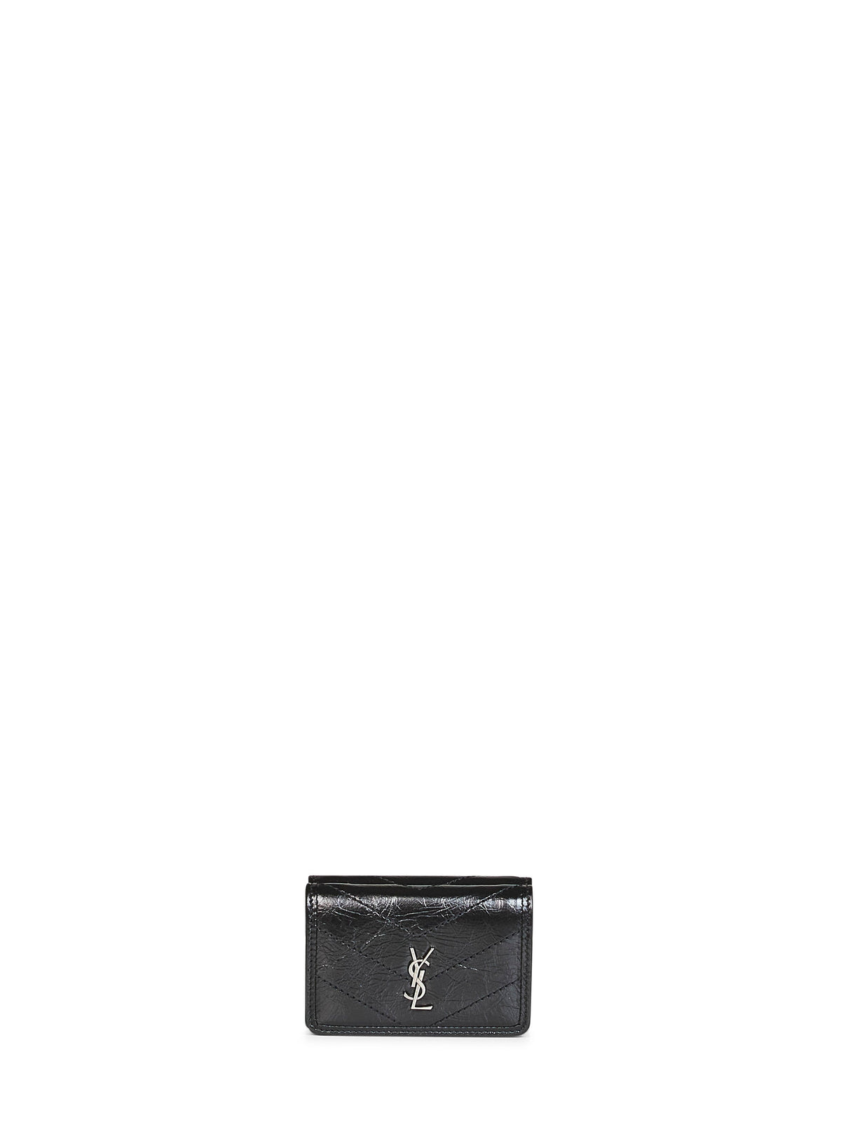 Saint Laurent Women Black Niki Slim Tri-Fold Calf Leather Wallet <Br/> SAINT LAURENT