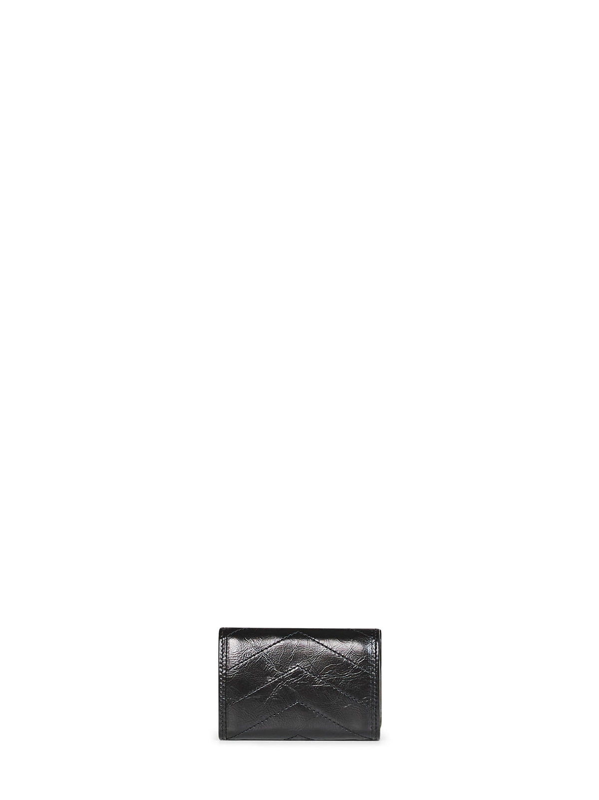 Saint Laurent Women Black Niki Slim Tri-Fold Calf Leather Wallet <Br/> SAINT LAURENT