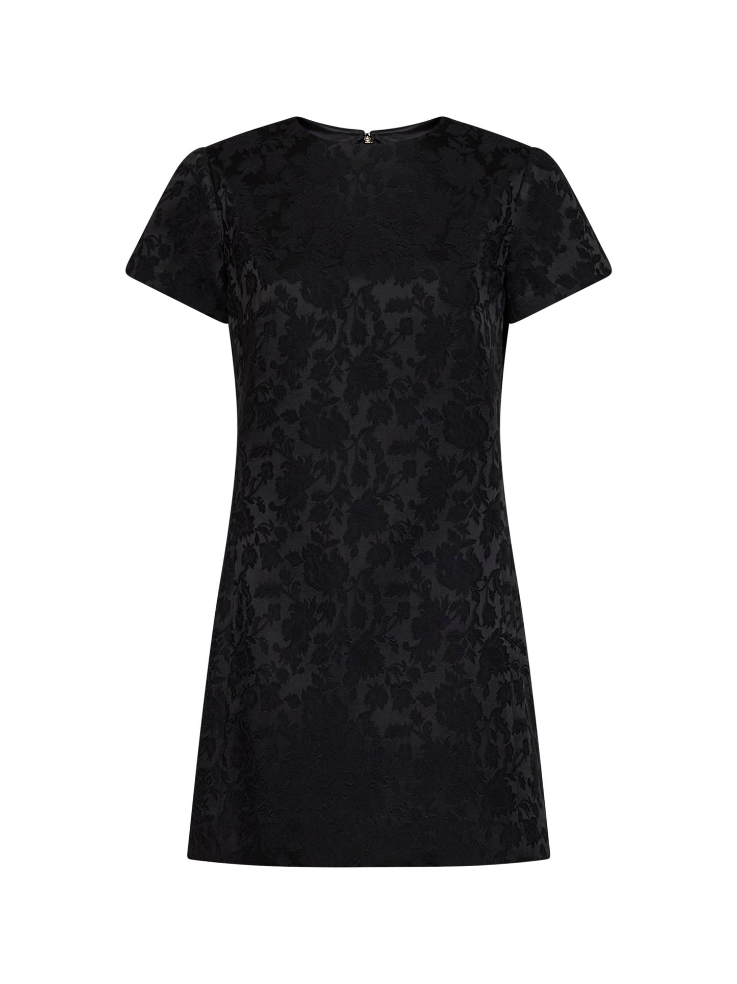 Saint Laurent Women Black Floral Jacquard Satin Mini Dress SAINT LAURENT