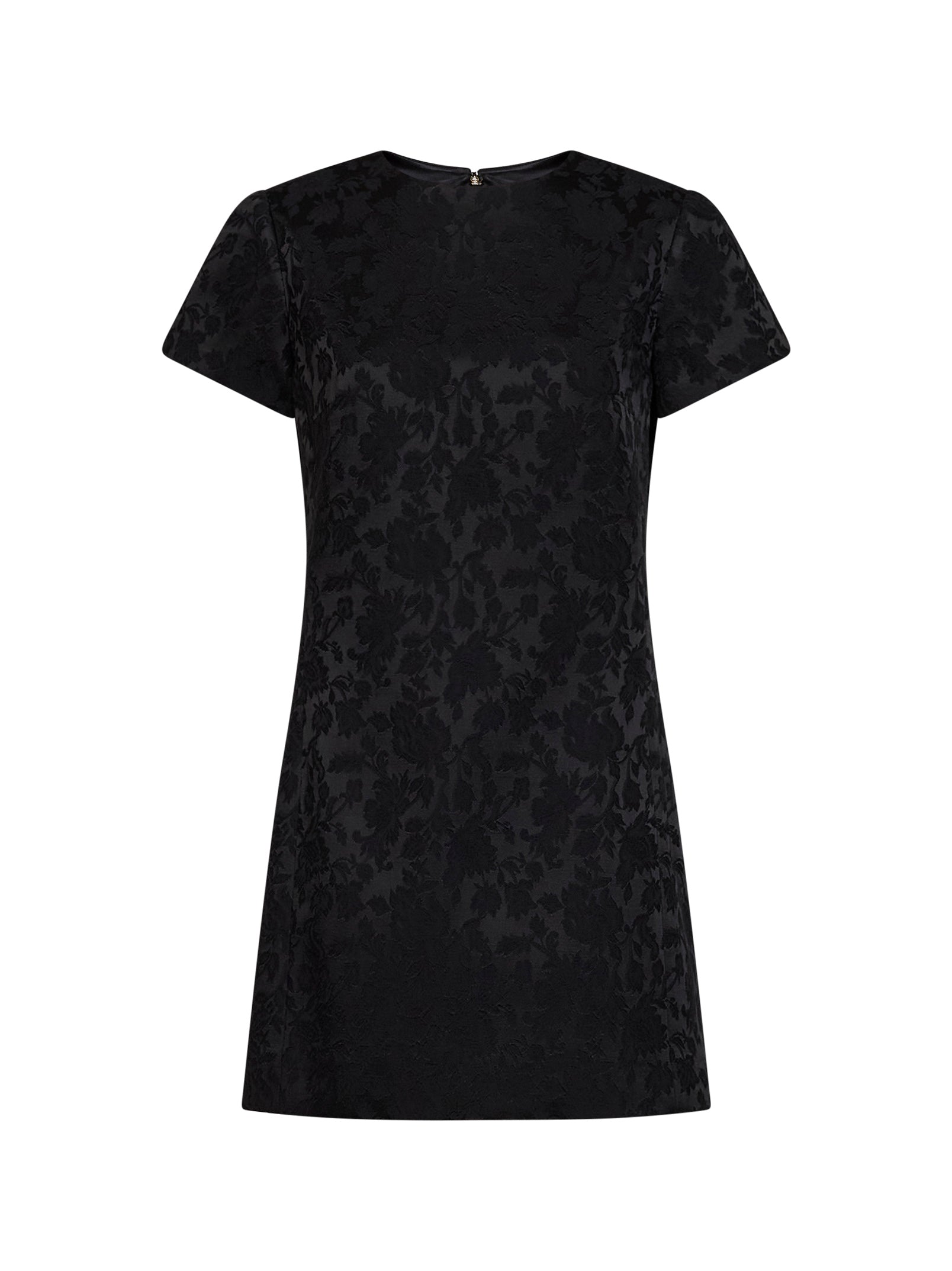 Saint Laurent Women Black Floral Jacquard Satin Mini Dress SAINT LAURENT