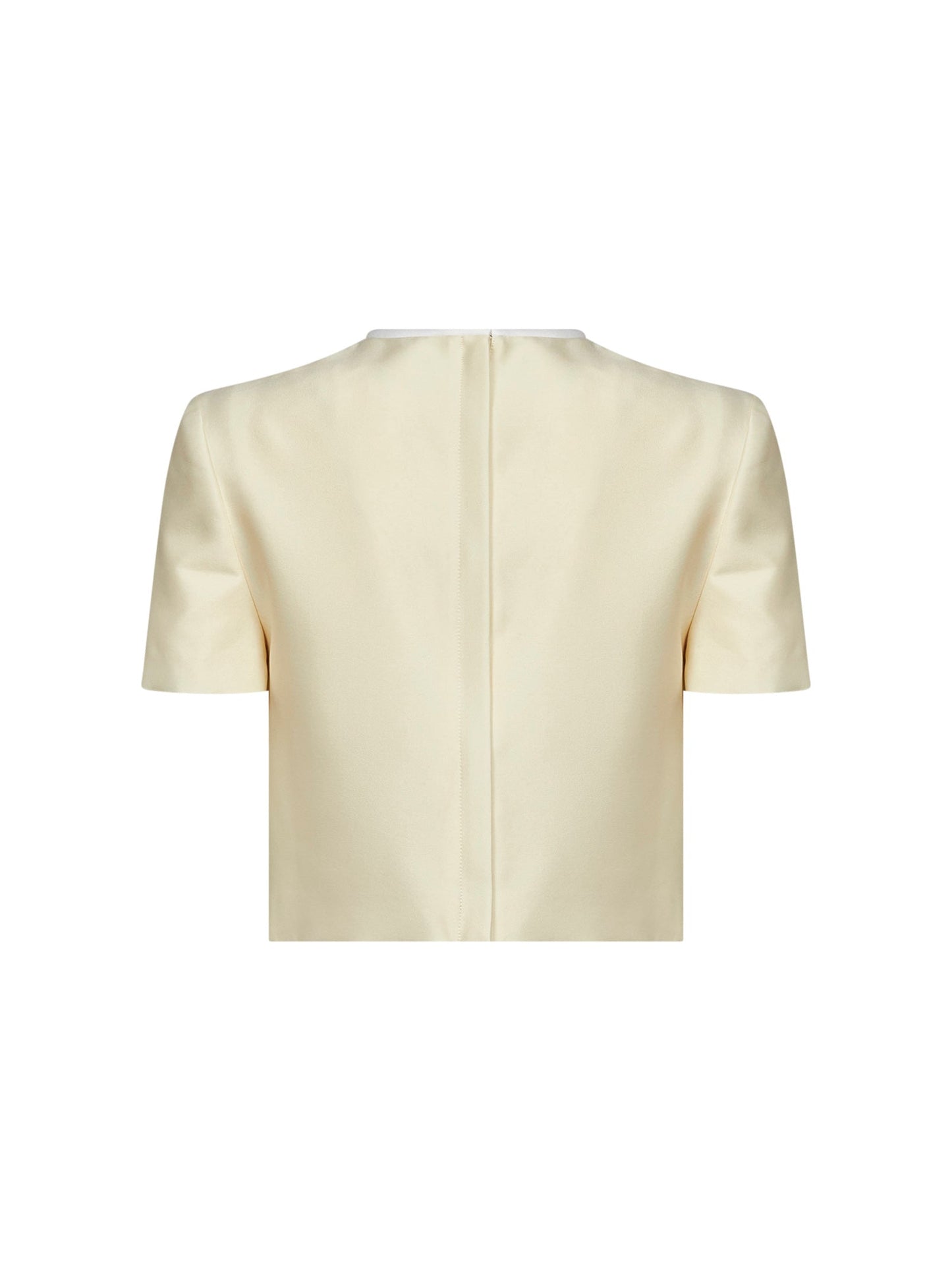 Self Portrait Women Yellow Taffeta Cropped Top With Bow Detail SELF-PORTRAIT
