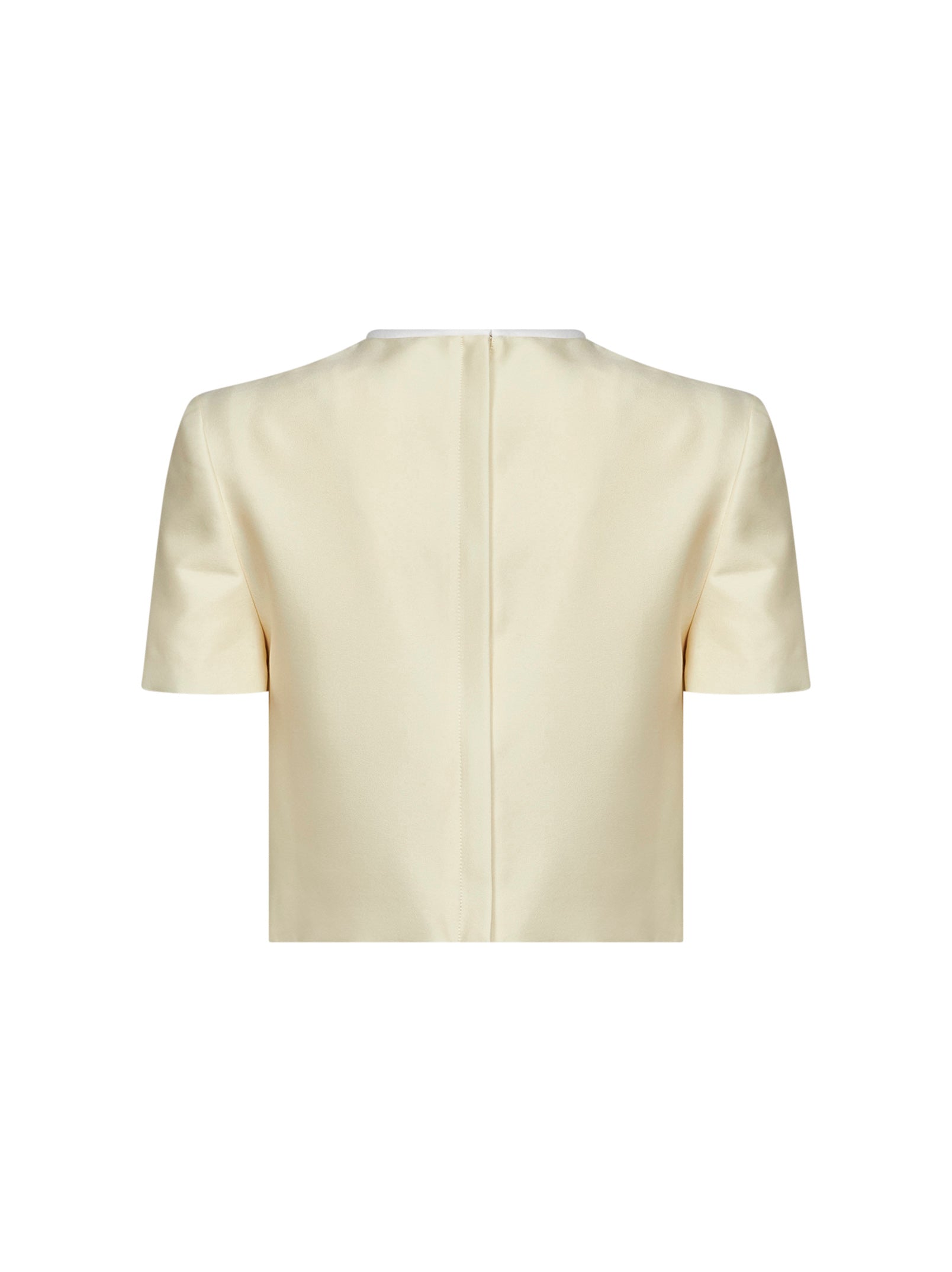 Self Portrait Women Yellow Taffeta Cropped Top With Bow Detail SELF-PORTRAIT