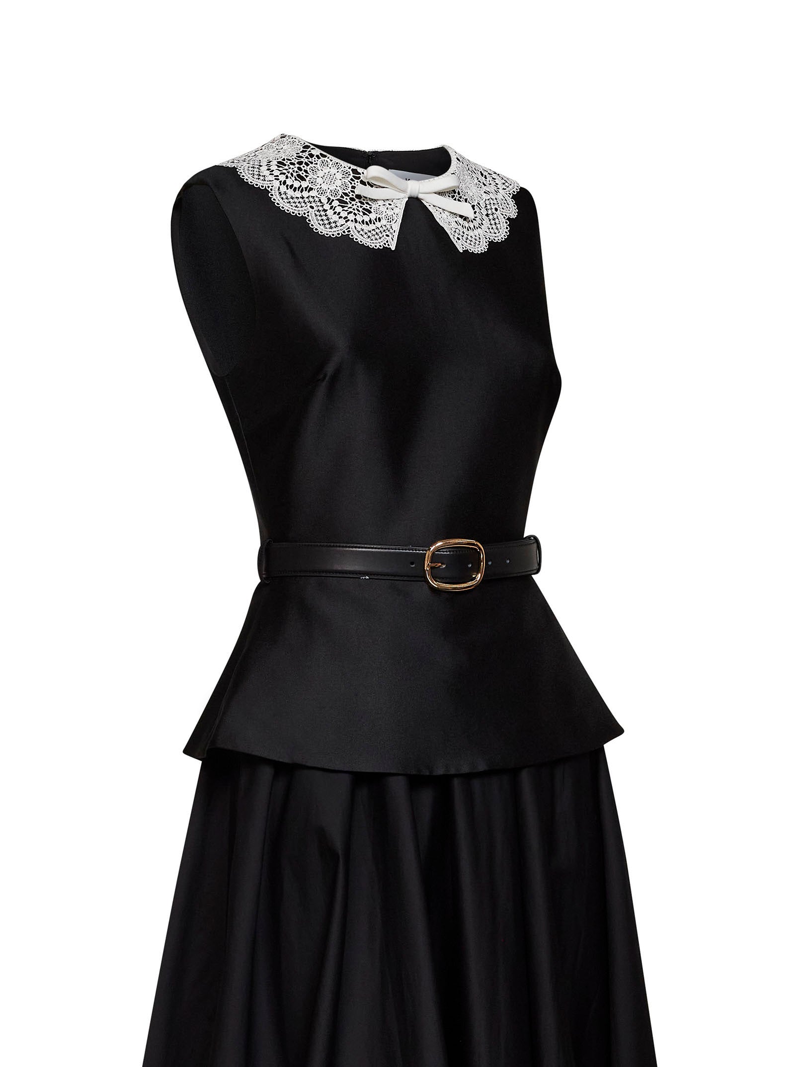 Self Portrait Women Black Taffeta Belted Peplum Midi Dress SELF-PORTRAIT