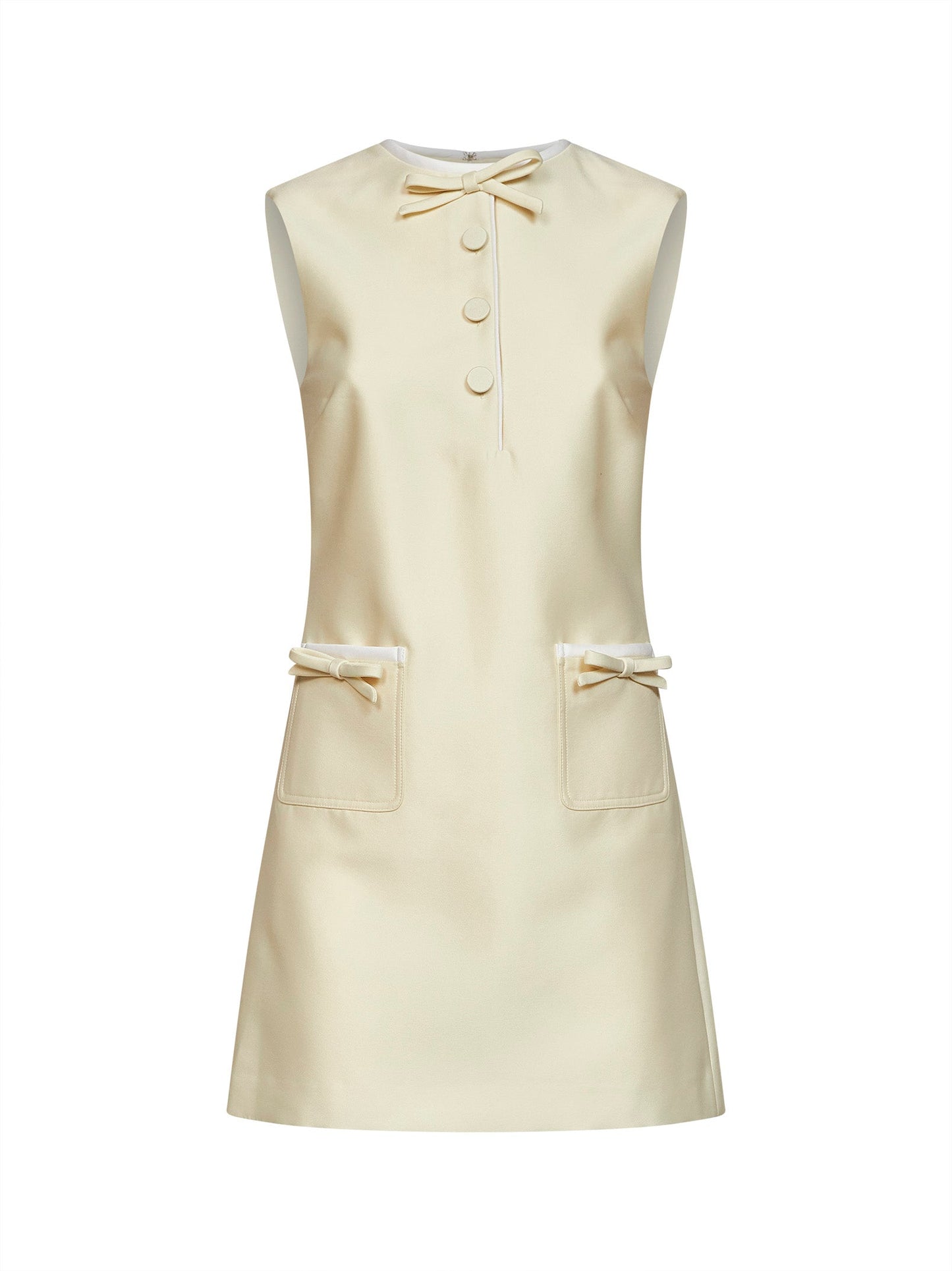 Self Portrait Women Yellow Taffeta Mini Dress With Bows Detail SELF-PORTRAIT