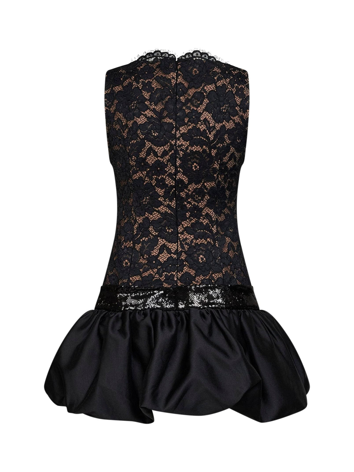 Self Portrait Women Black Lace Mini Dress With Bubble Hem SELF-PORTRAIT