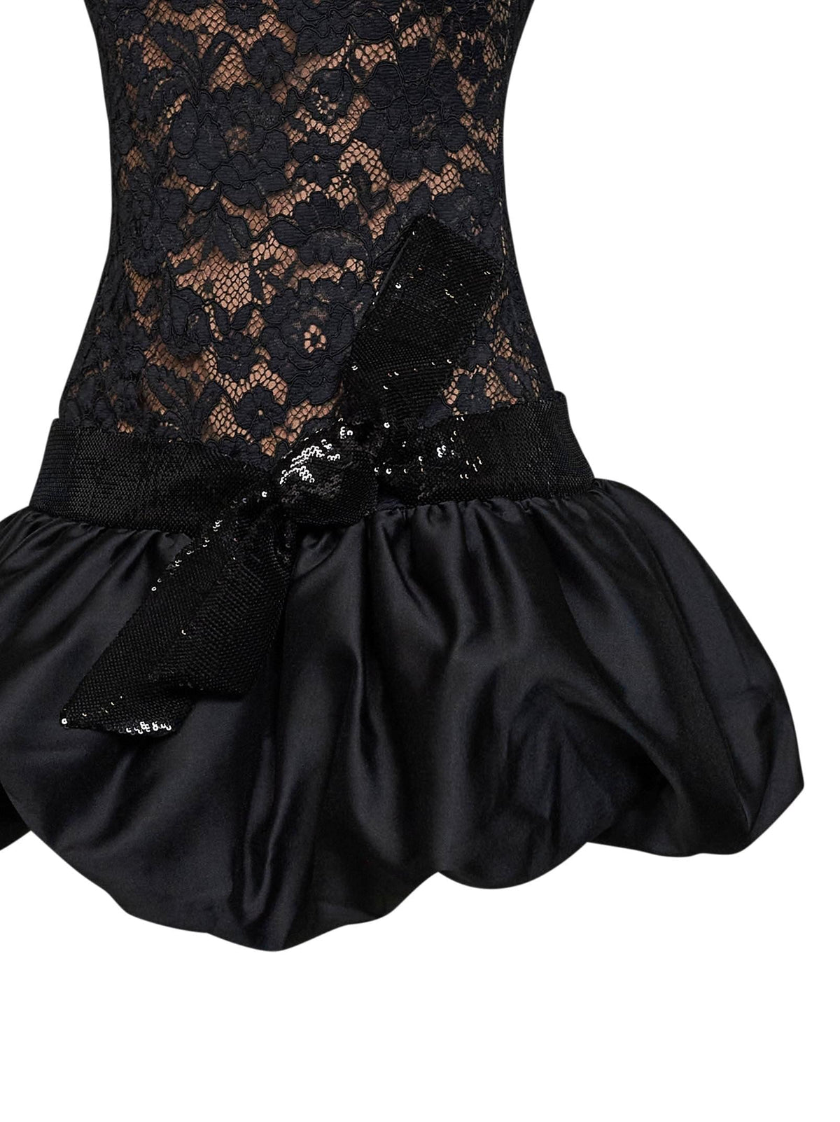 Self Portrait Women Black Lace Mini Dress With Bubble Hem SELF-PORTRAIT