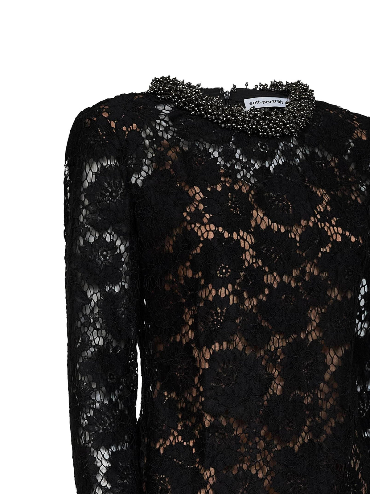 Self Portrait Women Black Lace Long-Sleeved Mini Dress SELF-PORTRAIT