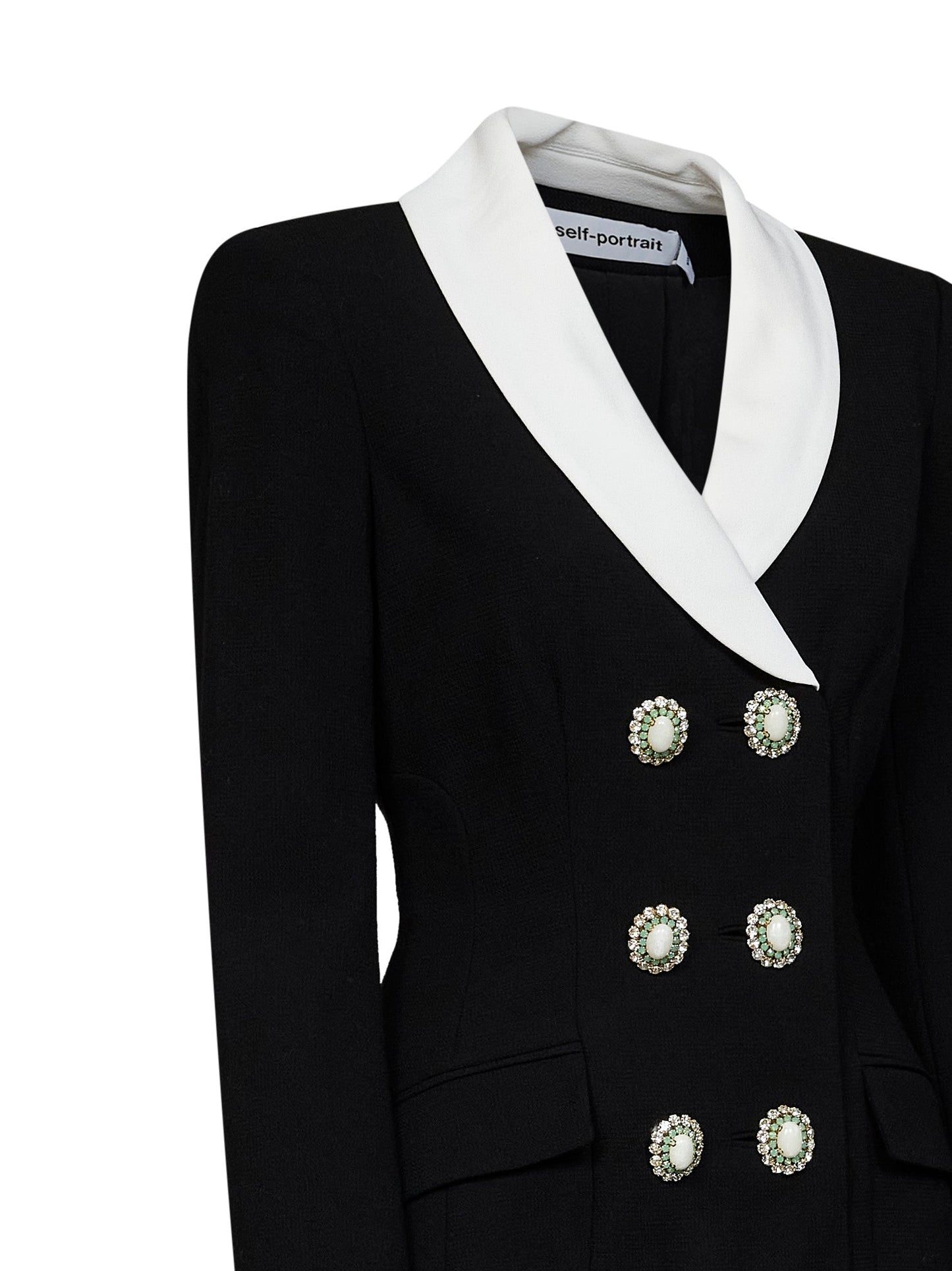 Self Portrait Women Black Wool Tailored Blazer-Style Mini Dress SELF-PORTRAIT