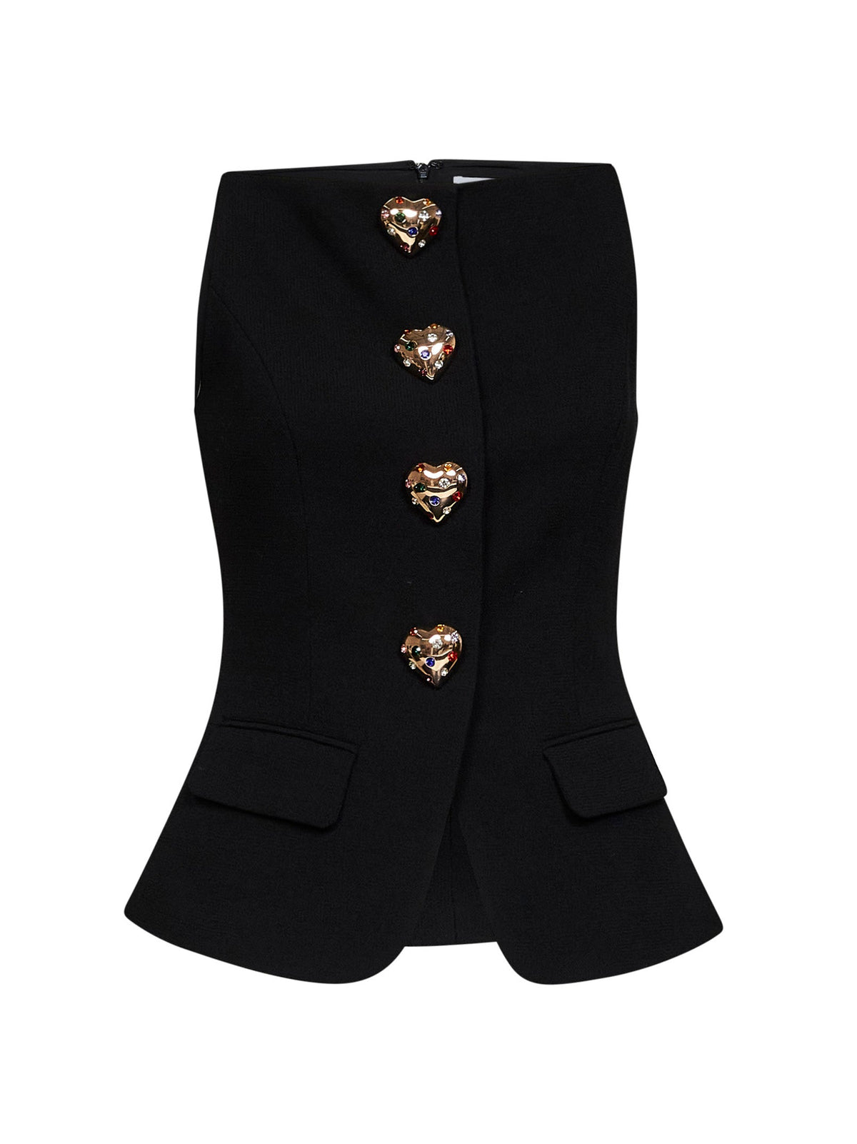 Self Portrait Women Black Wool Crêpe Top SELF-PORTRAIT