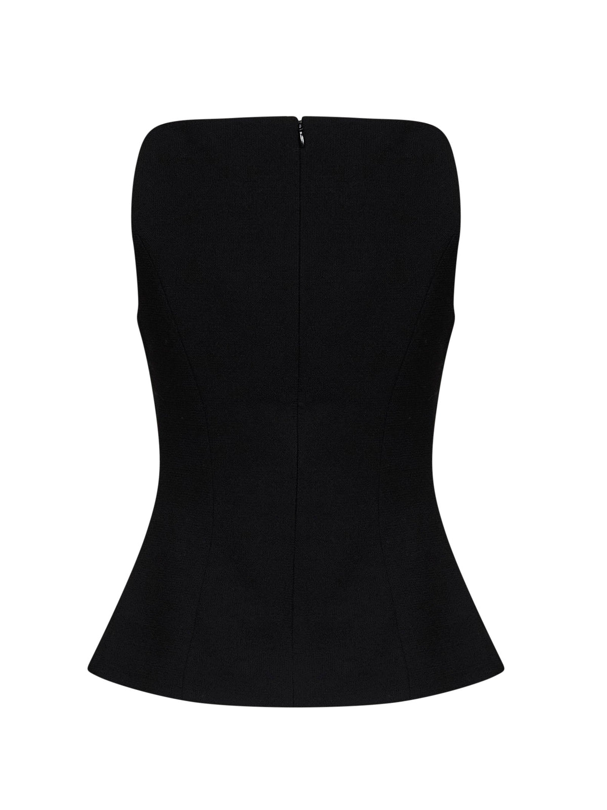 Self Portrait Women Black Wool Crêpe Top SELF-PORTRAIT