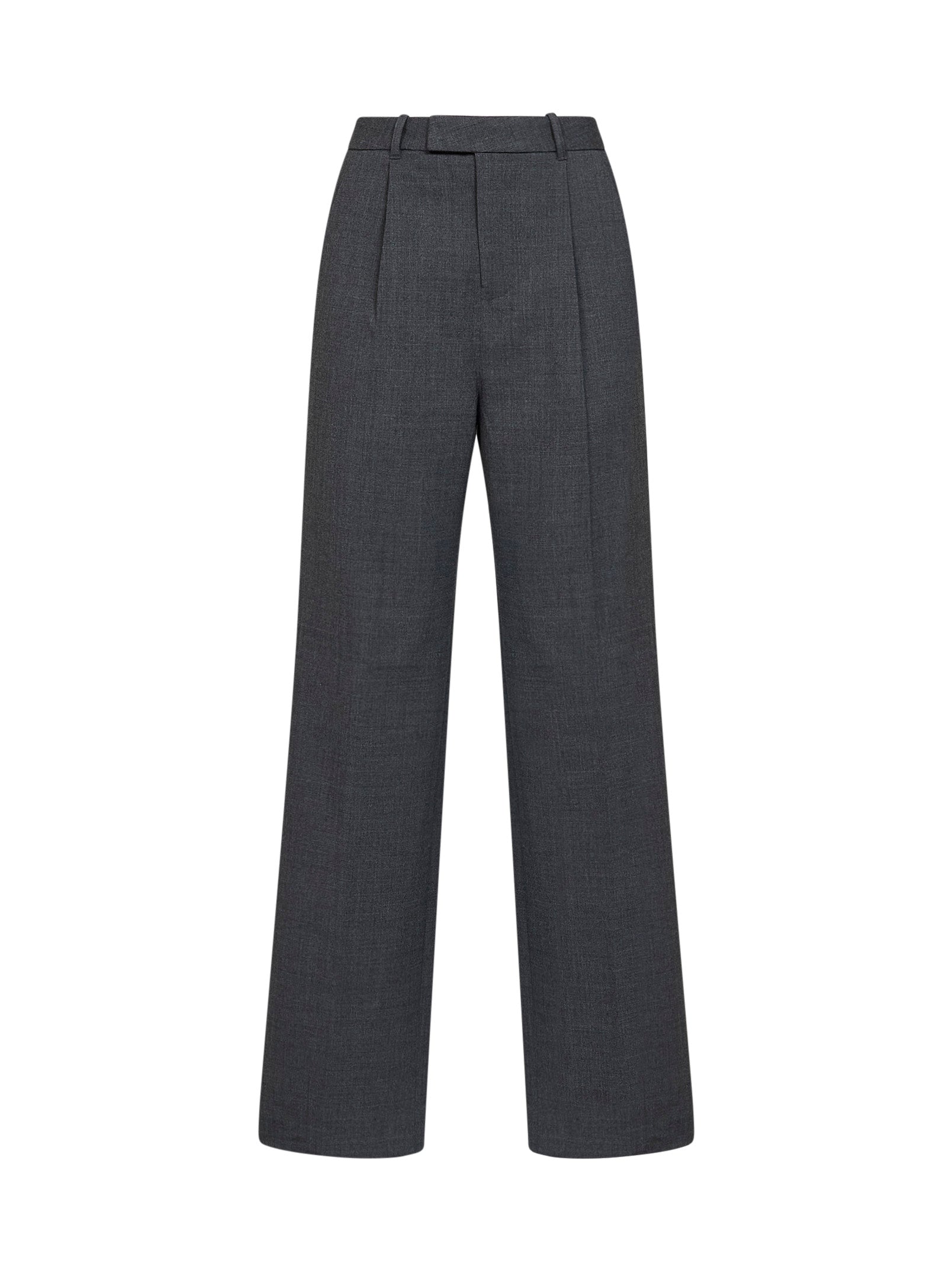 Self Portrait Women Grey Stretch Wool-Blend Tailored Trousers SELF-PORTRAIT
